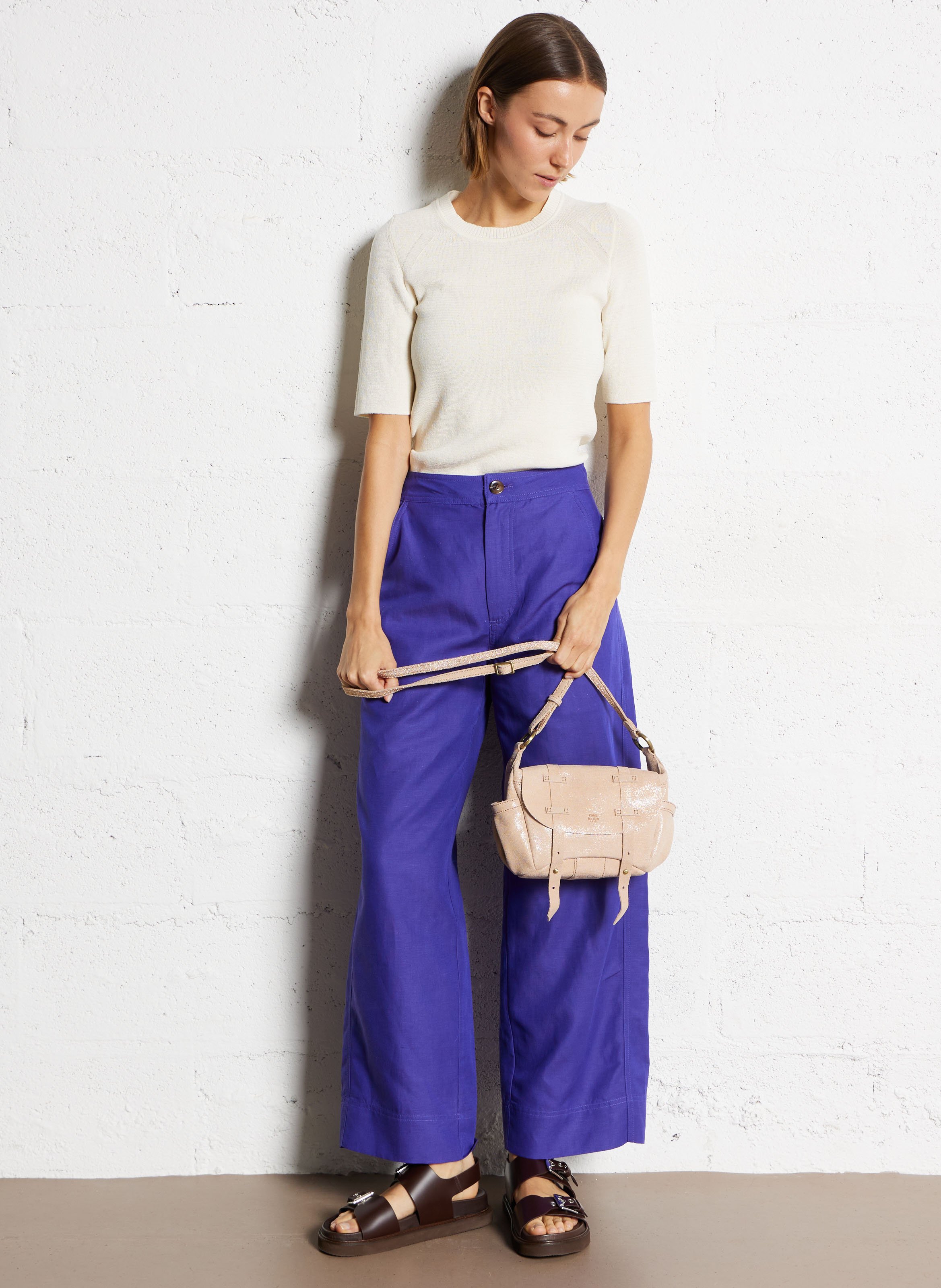 Umhängetasche aus Leder MILA LOUISE Rosa