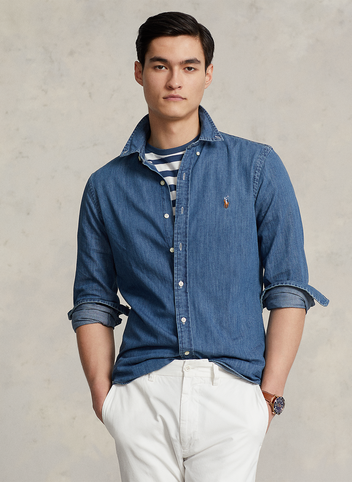 Colonel - Einfarbiges Hemd POLO RALPH LAUREN Blau