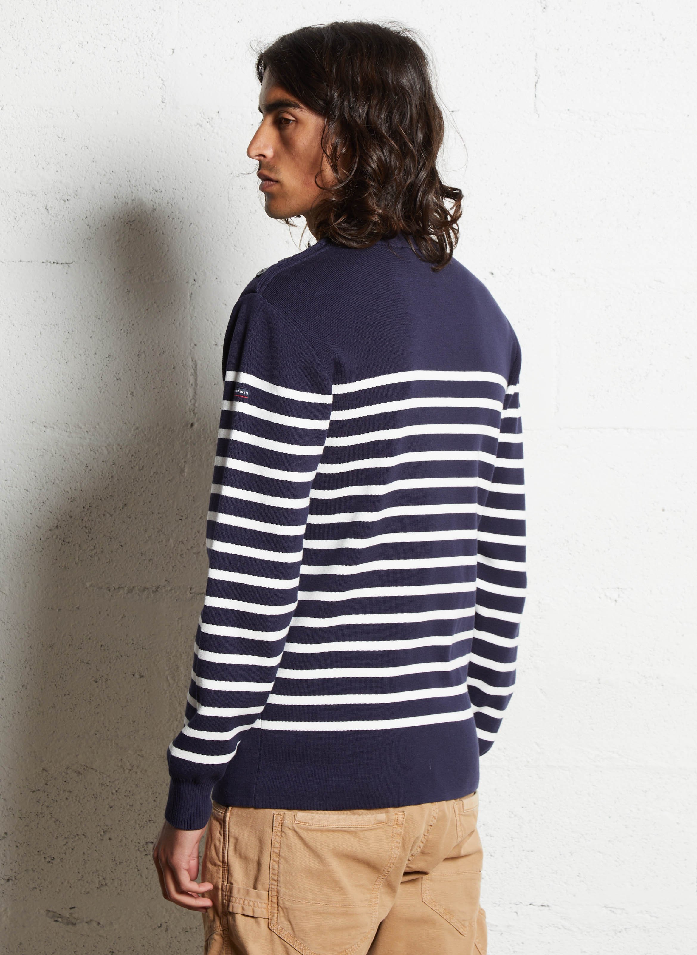 Marinière col rond slim-fit en maille de coton ARMOR LUX Multicolore