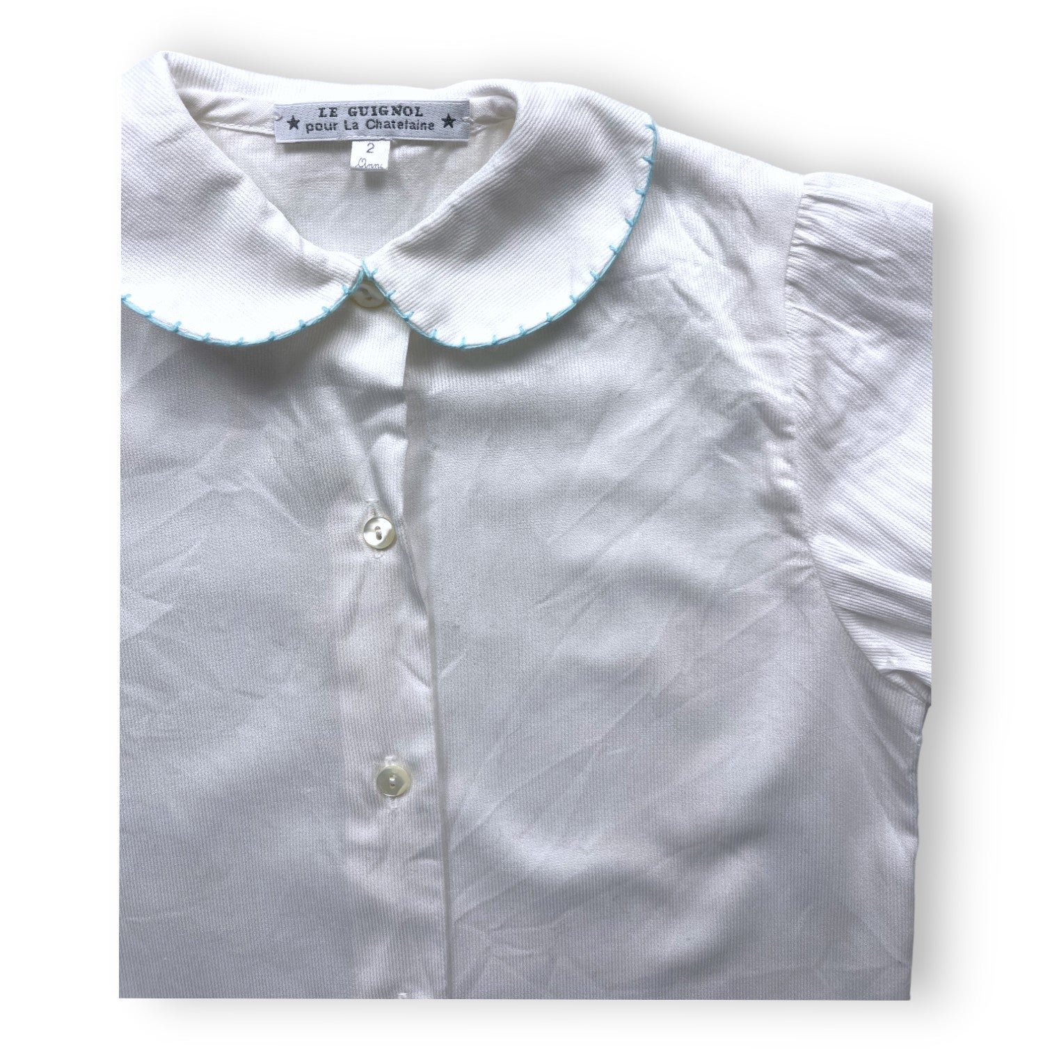 White Baby Blouse - 24 months LA CHATELAINE - Seconde main White