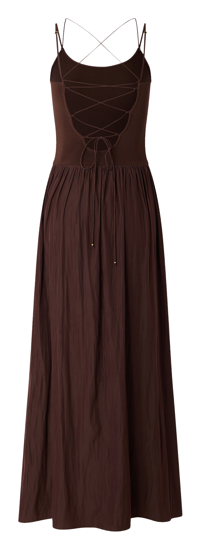Robe longue col rond SESSUN Marron