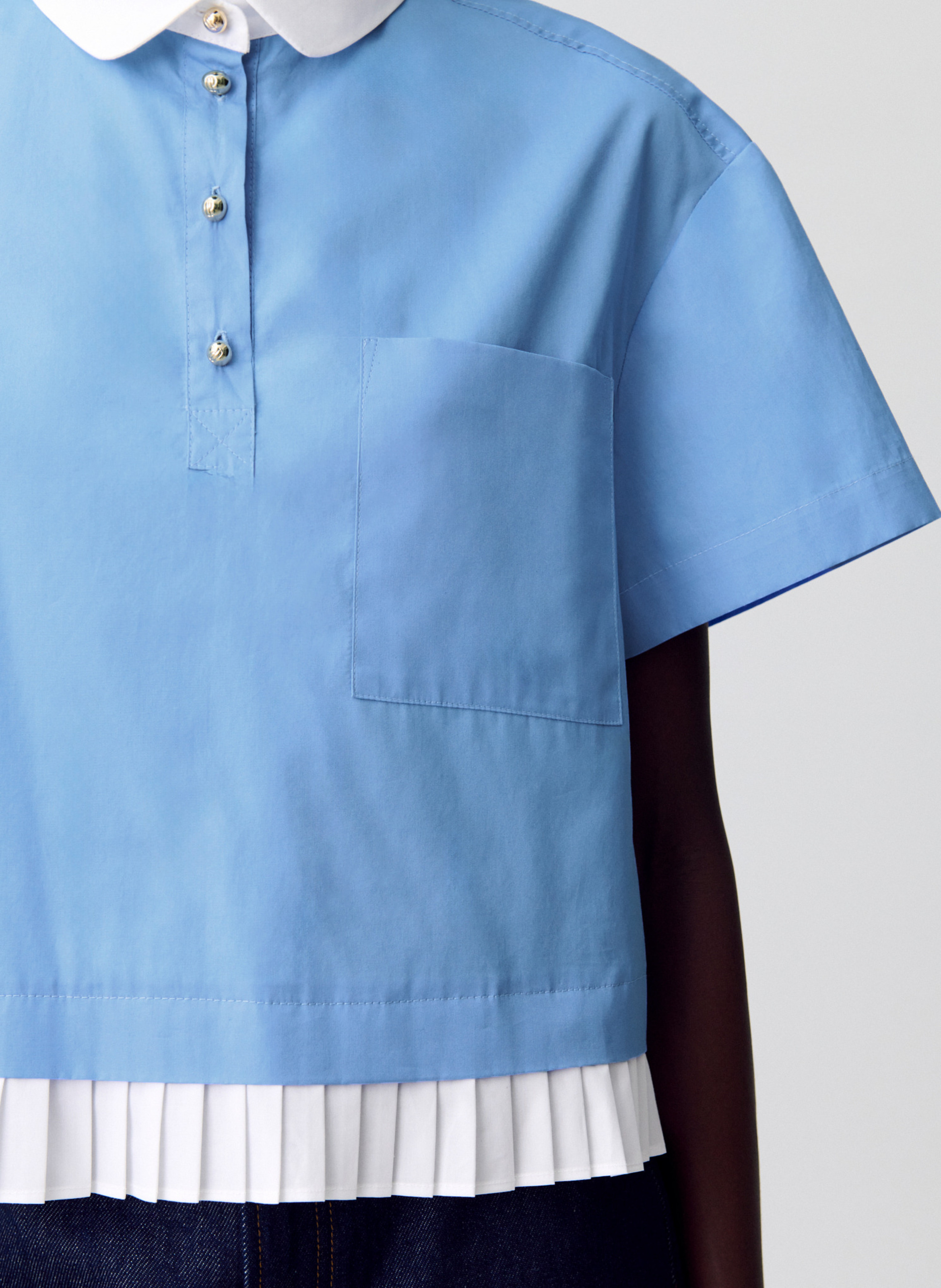 Straight cotton polo shirt CLAUDIE PIERLOT Blue