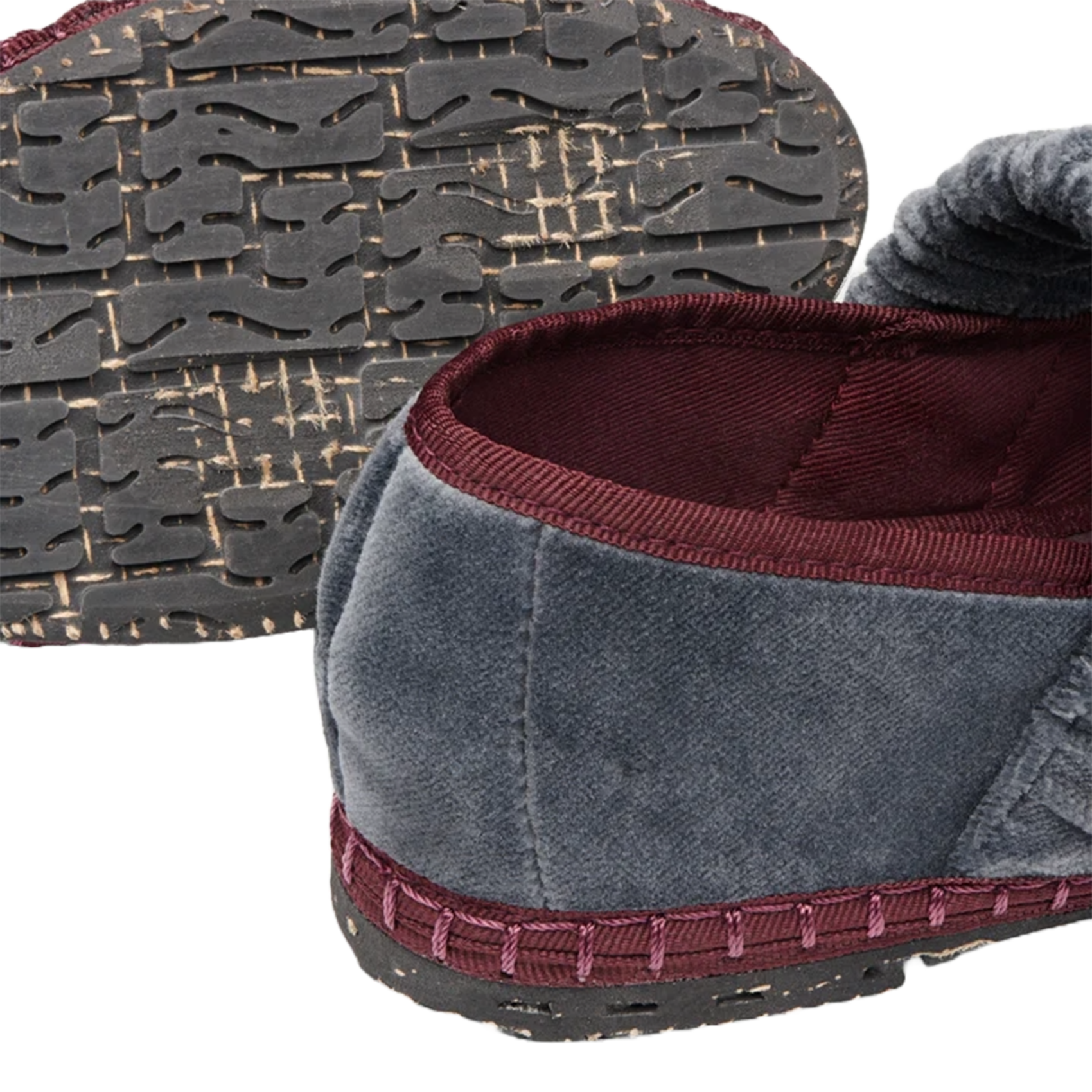 Cotton velvet ballerina flats FLABELUS Grey