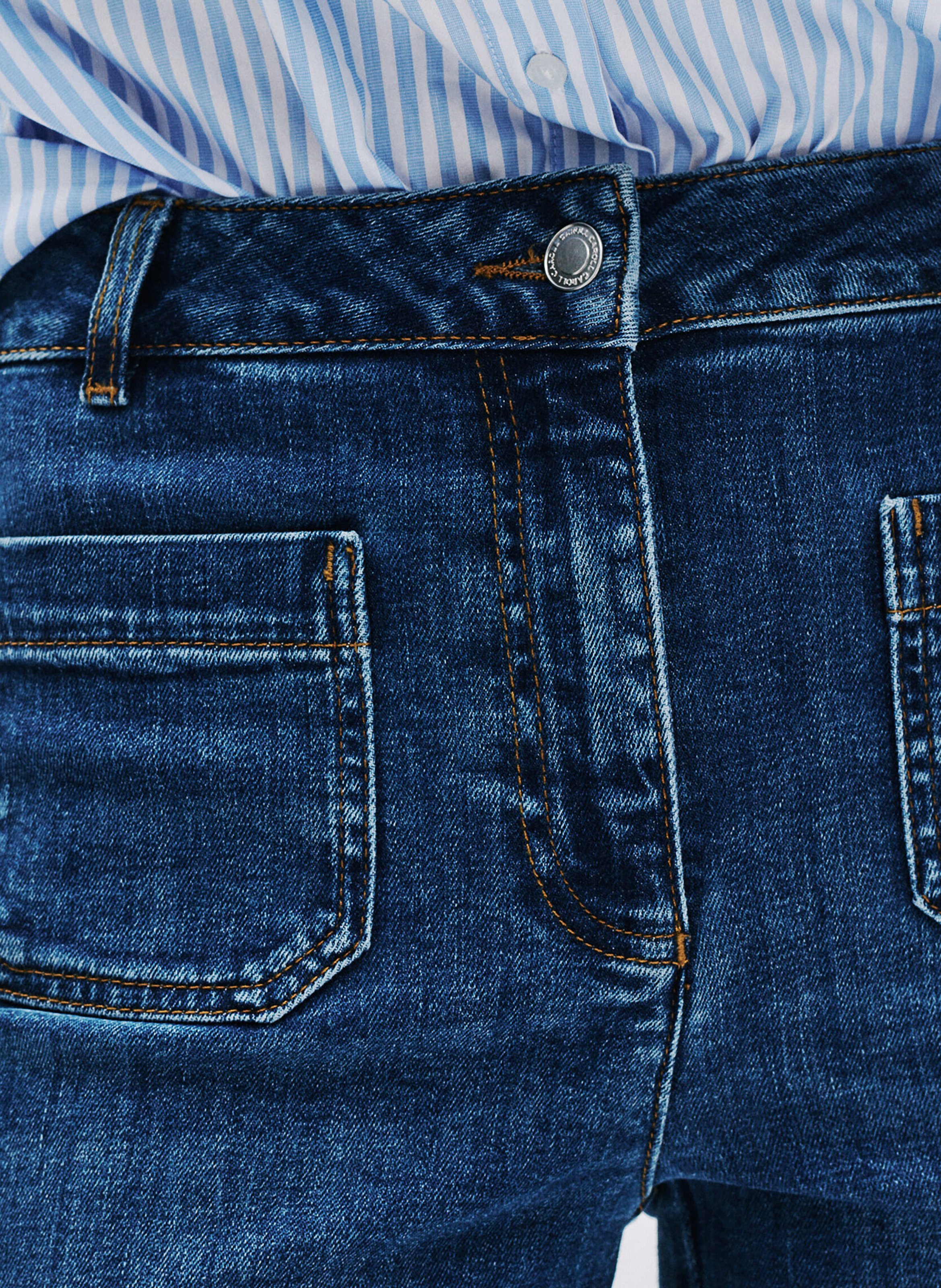 Flared cotton-blend jeans CAROLL Blue