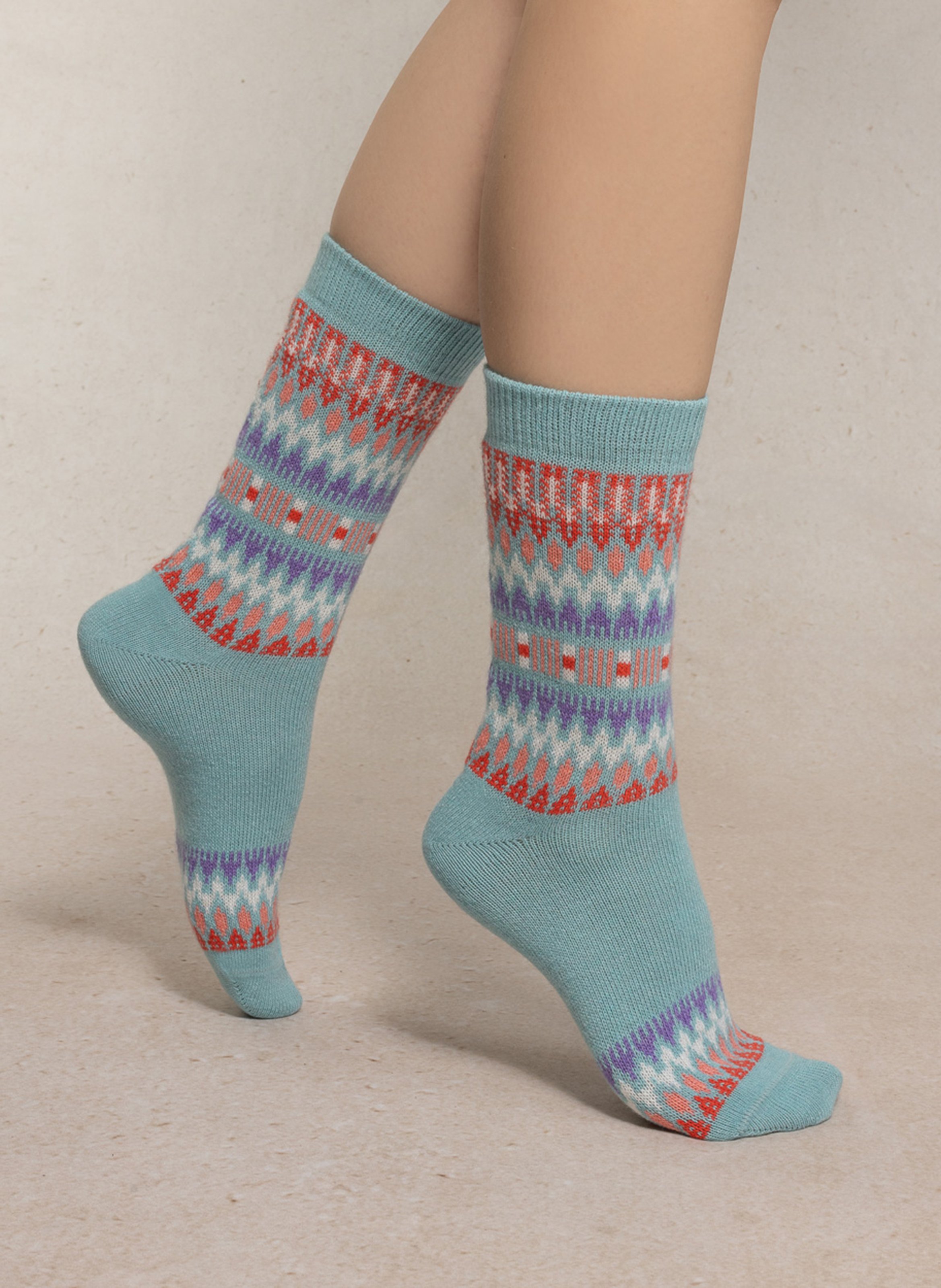 Mid-calf printed socks BLEUFORET Blue