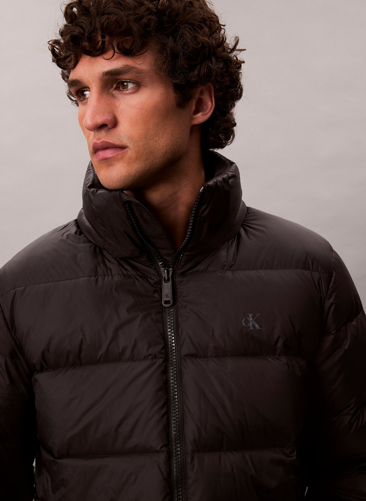 Doudoune à capuche droite CALVIN KLEIN Noir