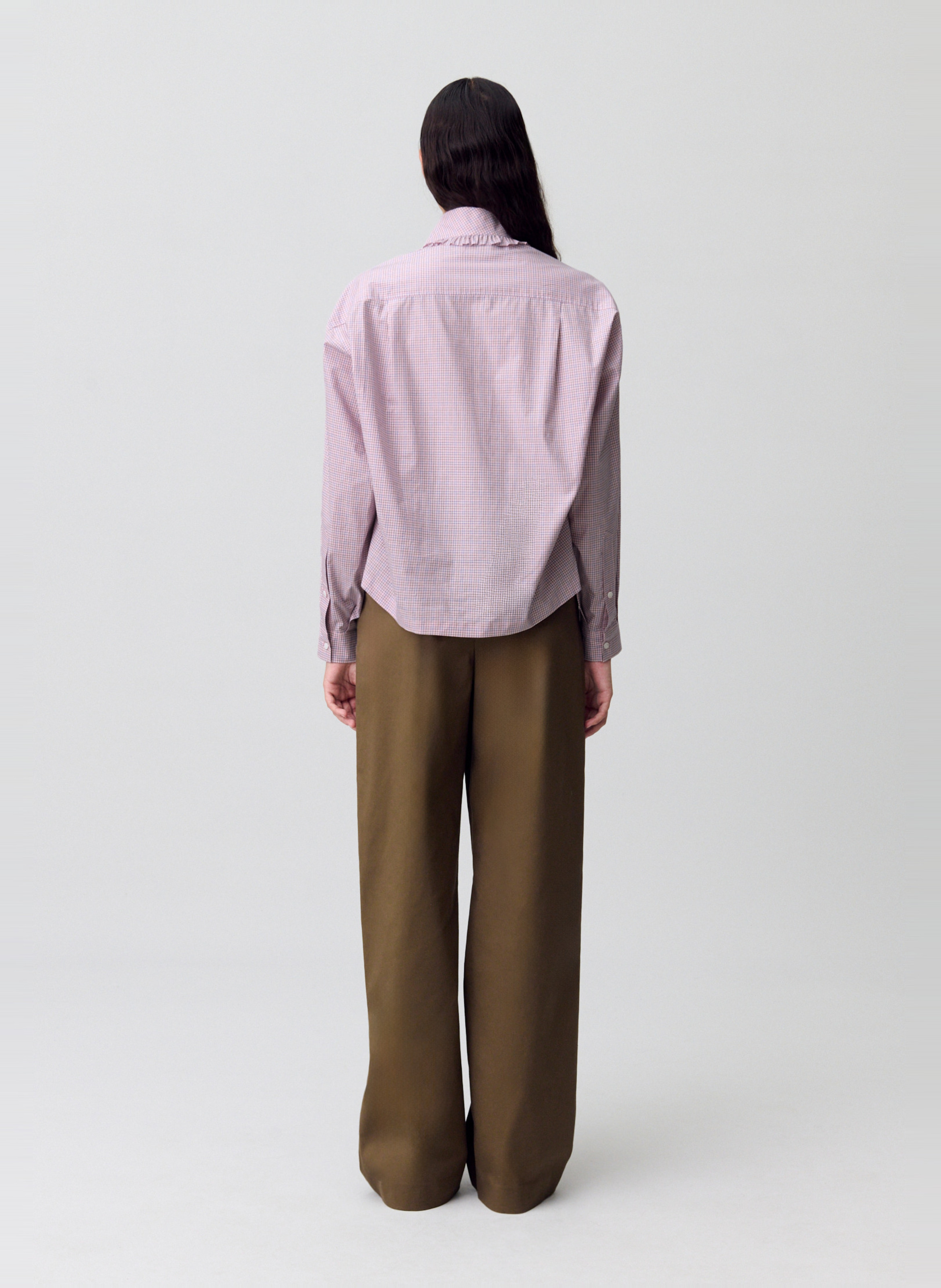 Chemise col classique manches contrastantes en coton CLAUDIE PIERLOT Multicolored