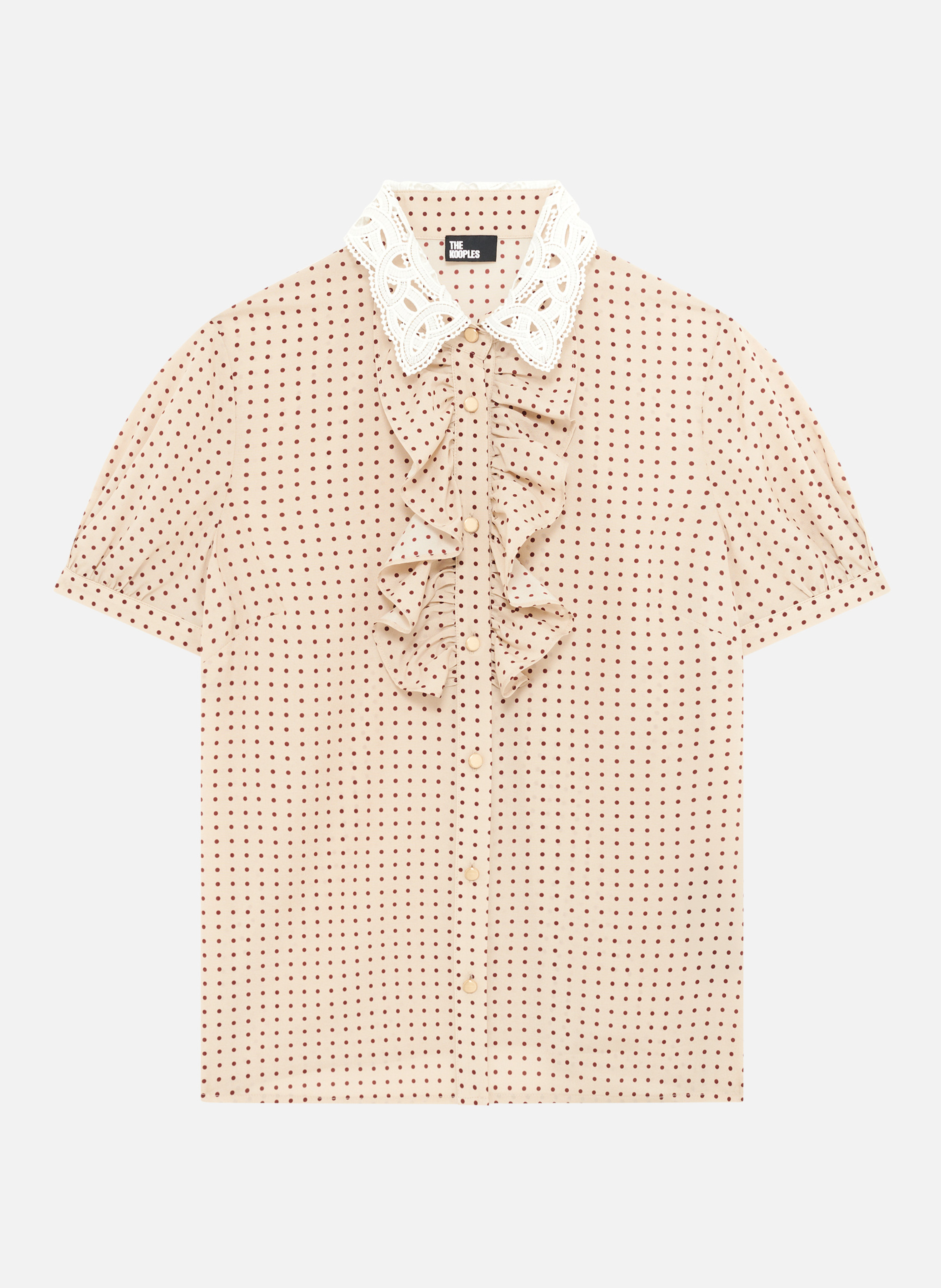 Spotted short-sleeved shirt THE KOOPLES Beige