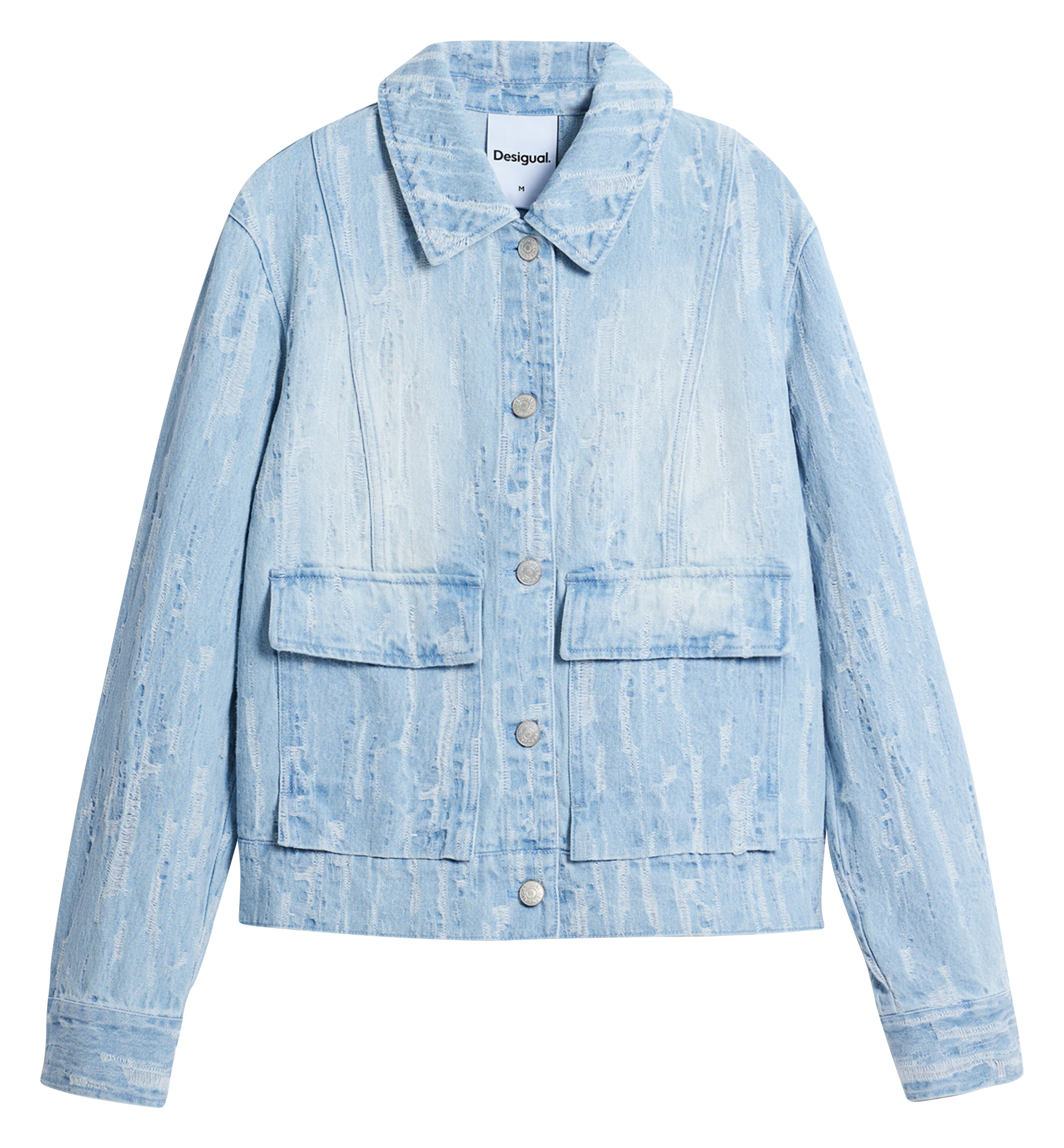 Jeansjacke mit verwaschenem Effekt und Taschen DESIGUAL Blau