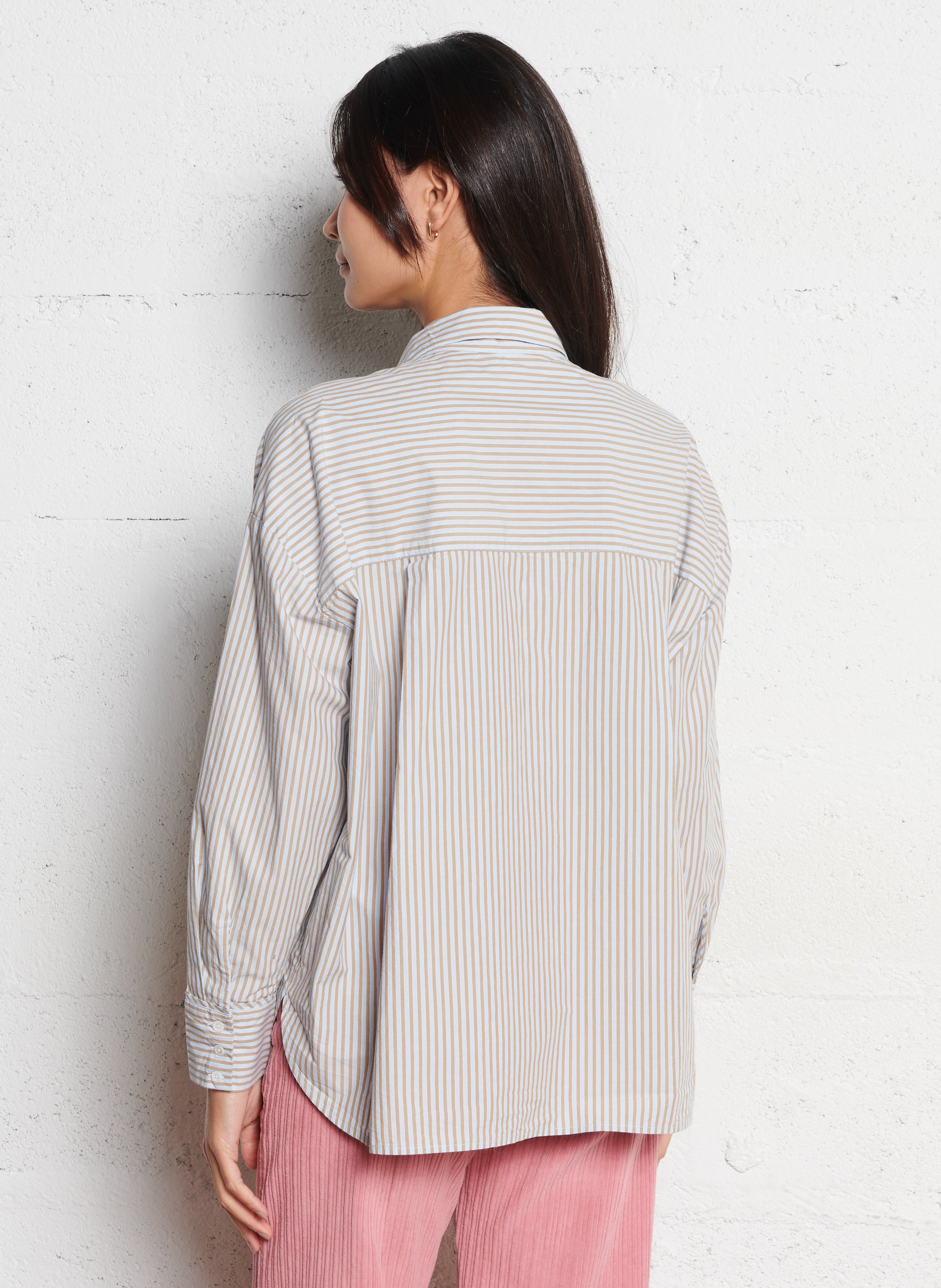 Chemise droite en coton rayé JC SOPHIE Multicolore