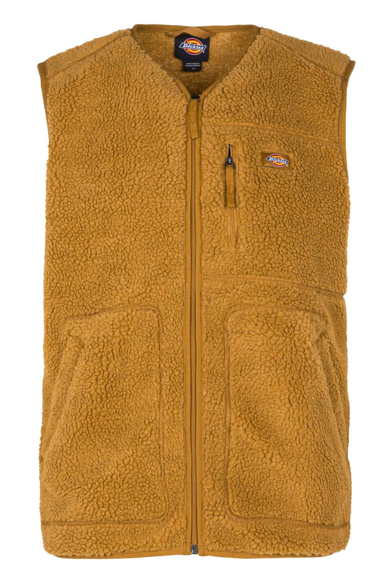 Jasje met V-hals van sherpa DICKIES Bruin