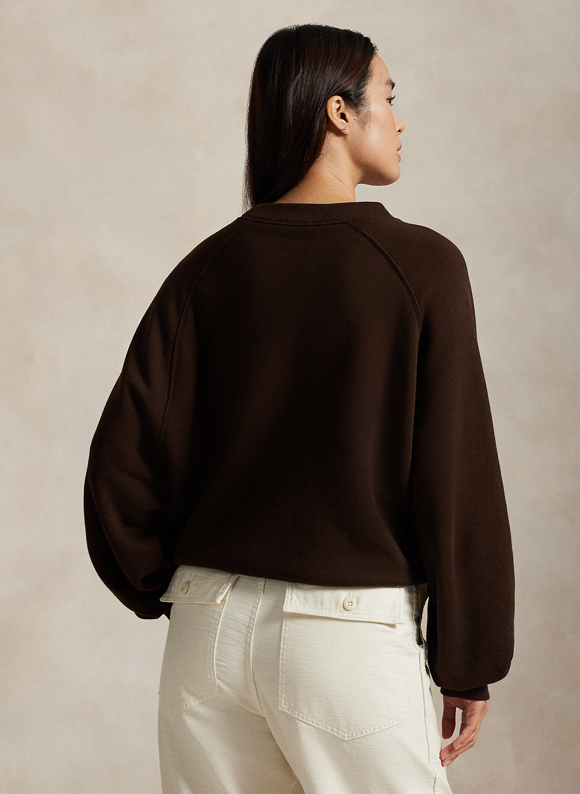 Sweat col rond imprimé en coton mélangé POLO RALPH LAUREN Marron