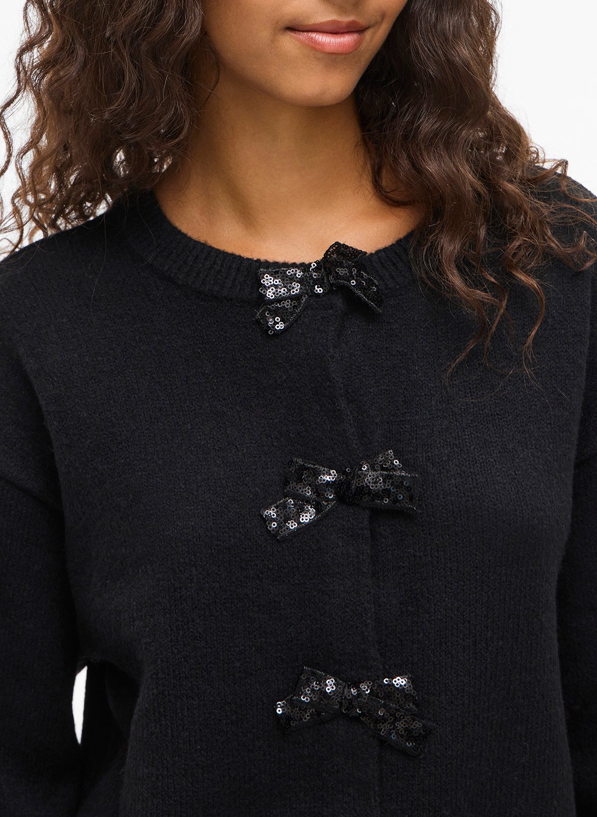 Round-neck cardigan VILA Black