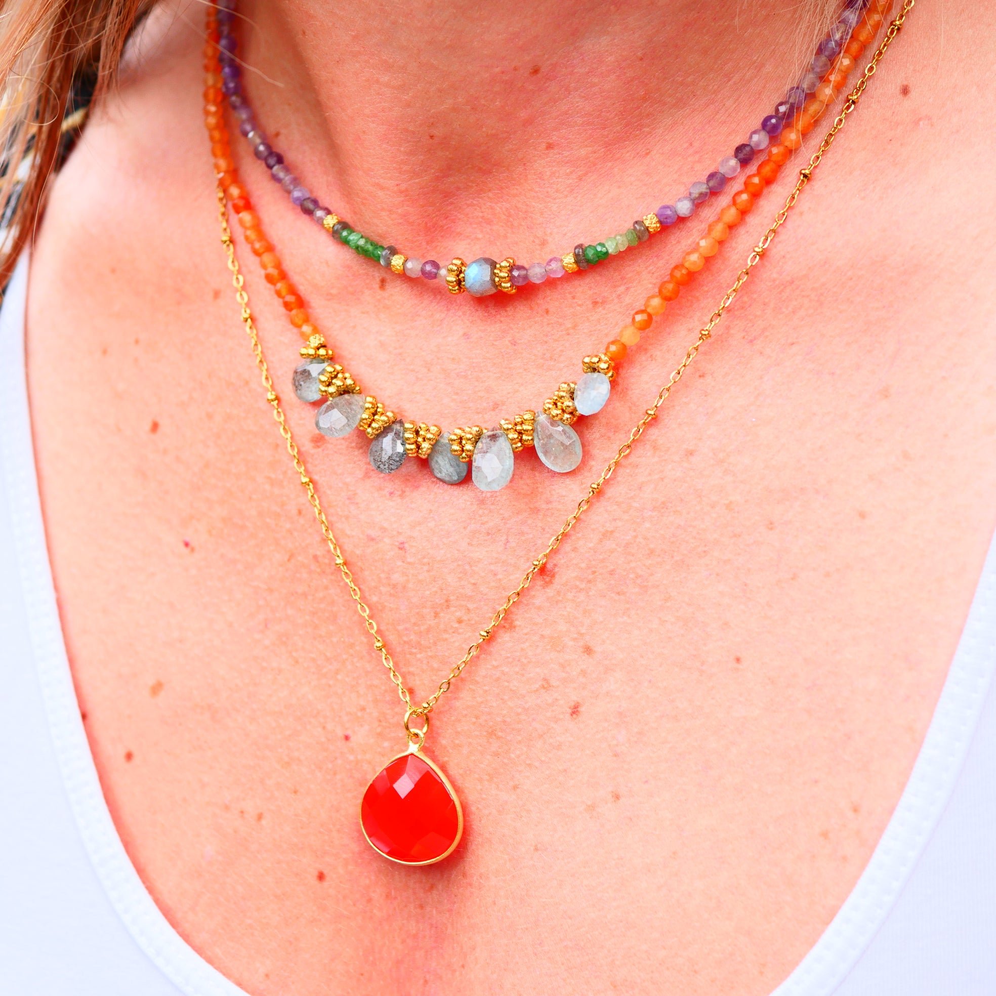 Carnelian necklace GINANDGER Orange