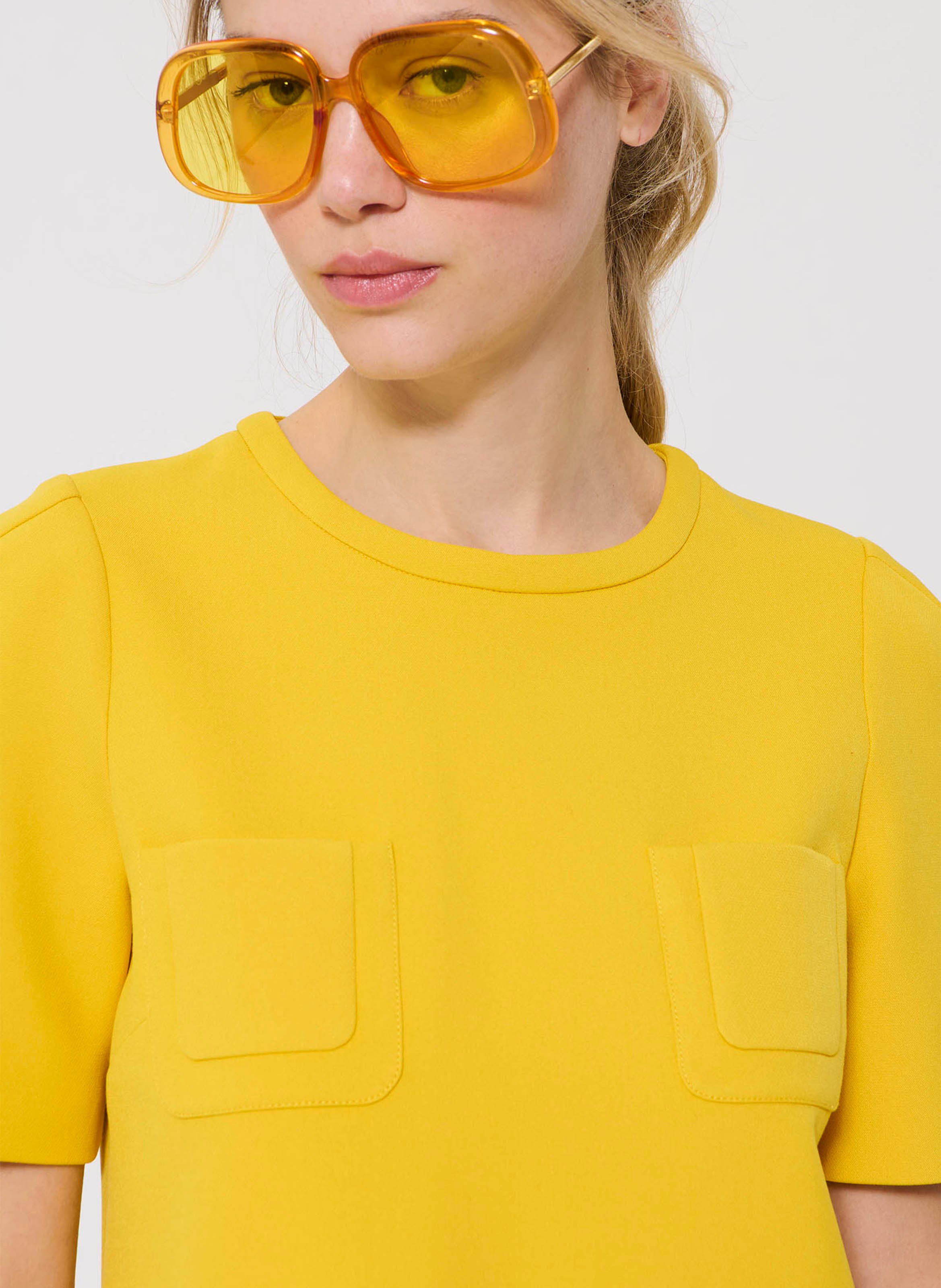 Abito corto a trapezio con tasche TARA JARMON Giallo