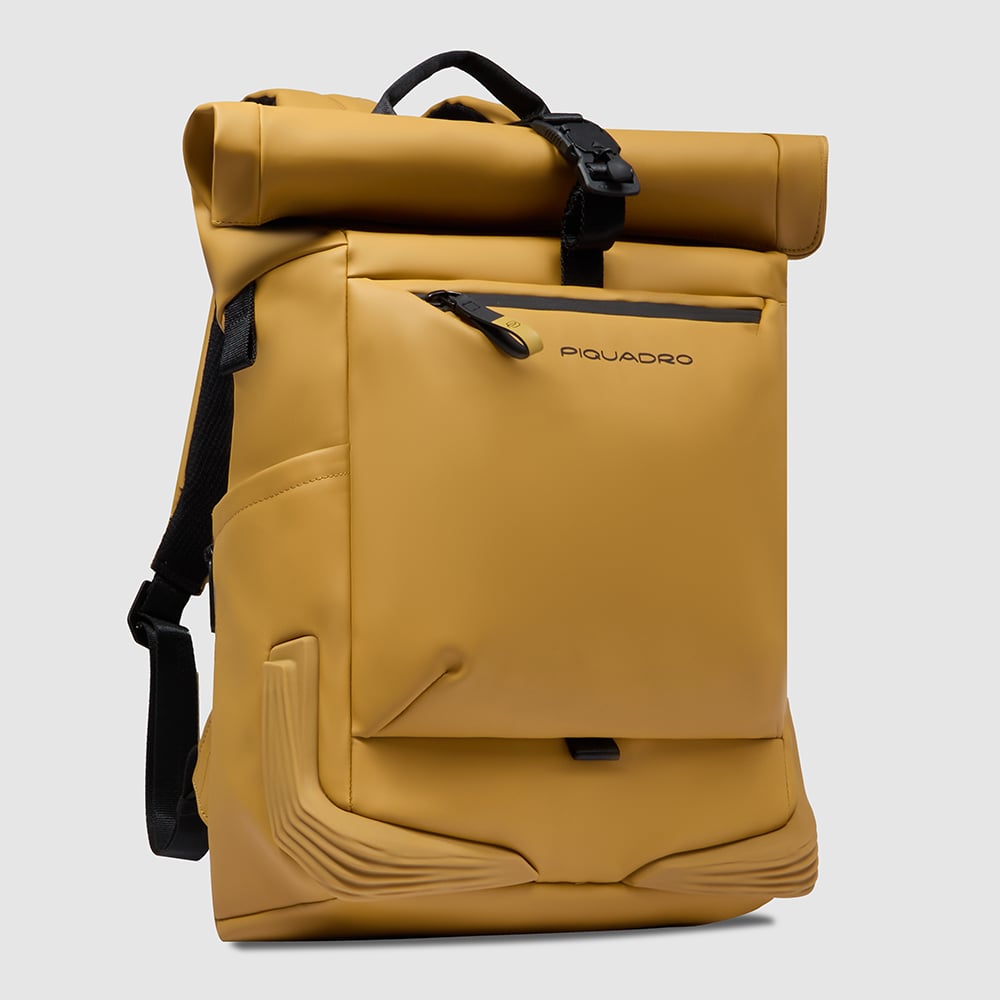 Backpack for PC and iPad® with chest strap, u-lock loops, and rear light loop PIQUADRO Yellow