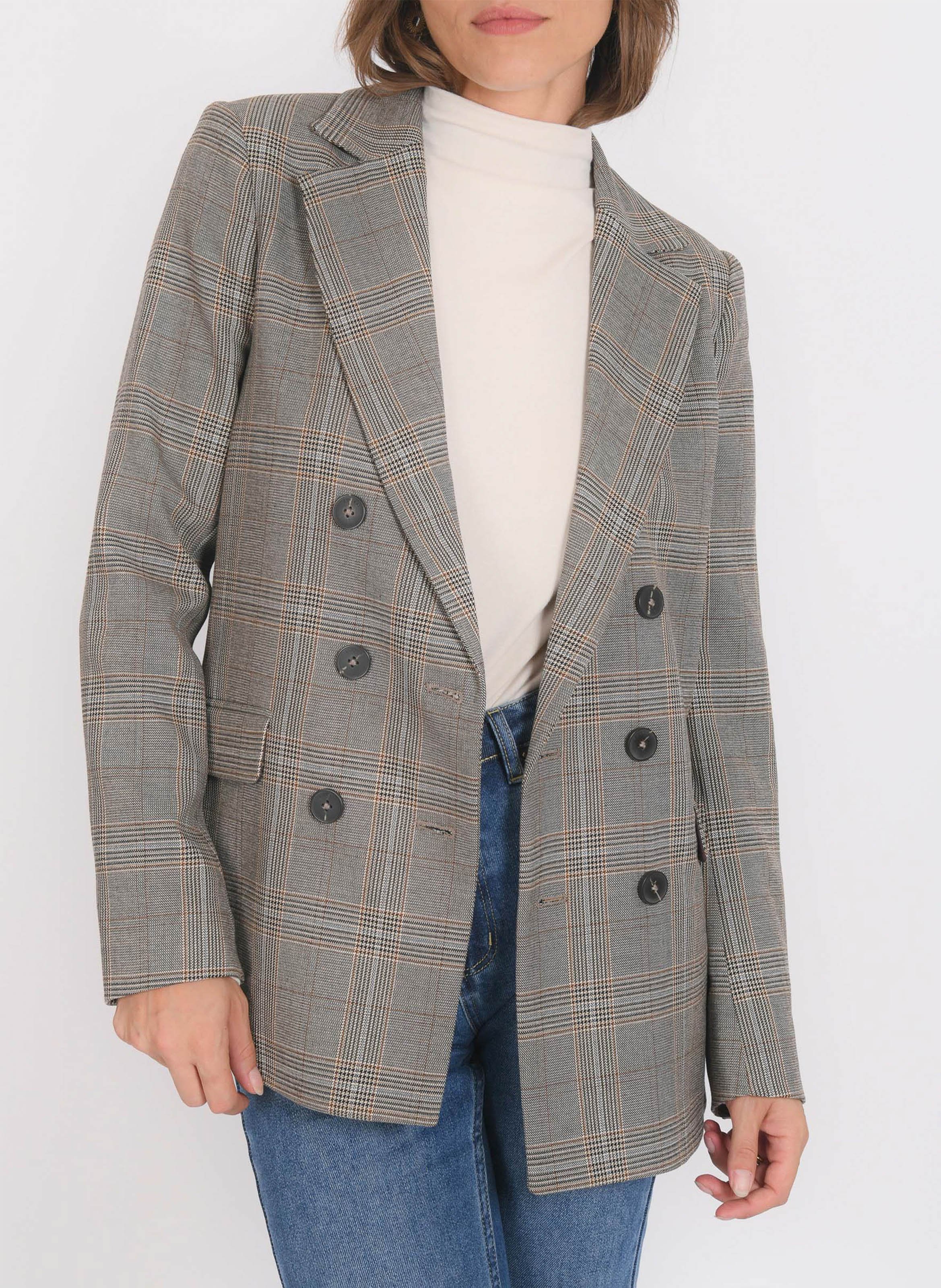 Getailleerd, geruit jasje KOOKAI Bruin