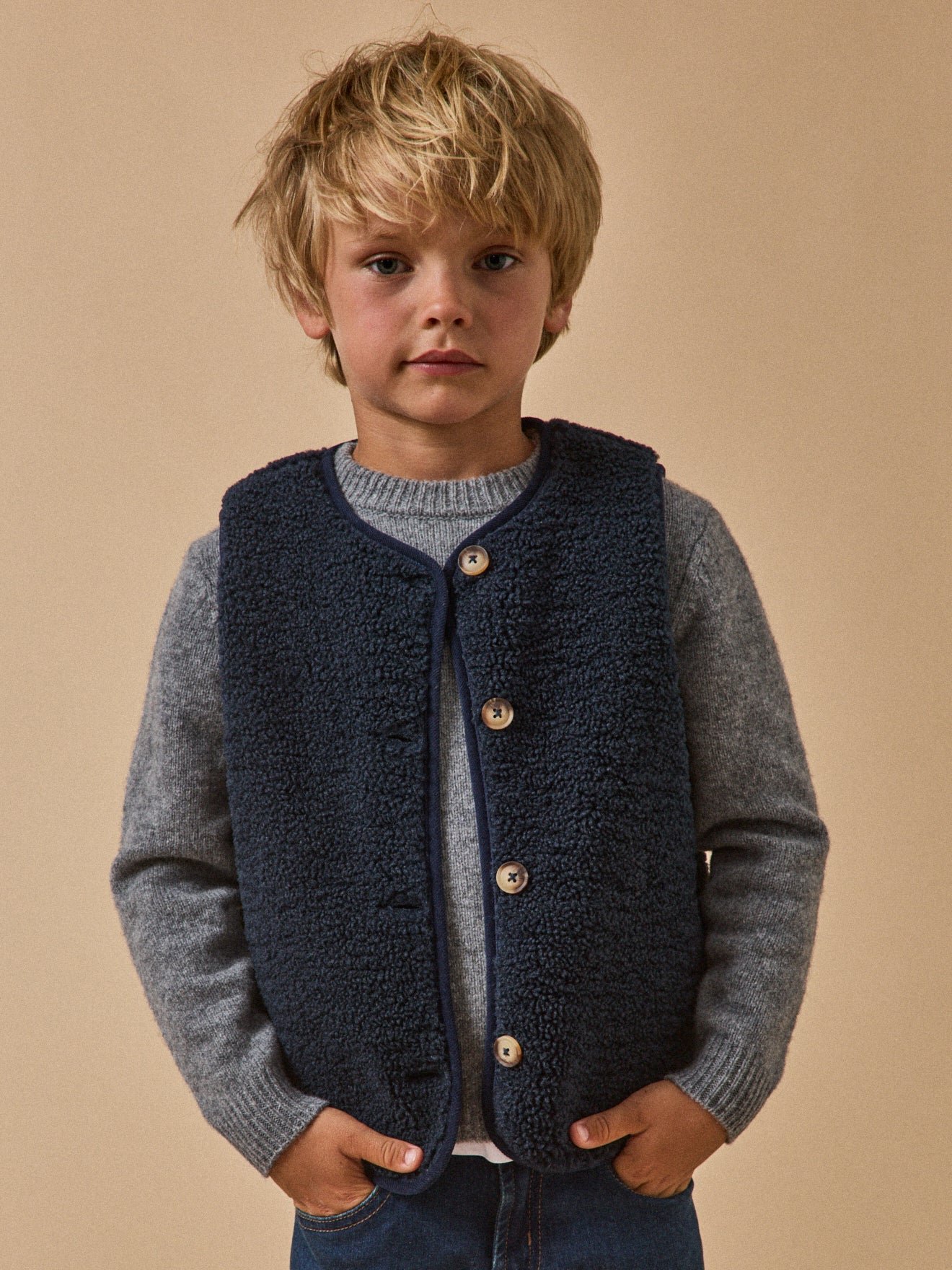 Sleeveless sherpa jacket CYRILLUS Blue