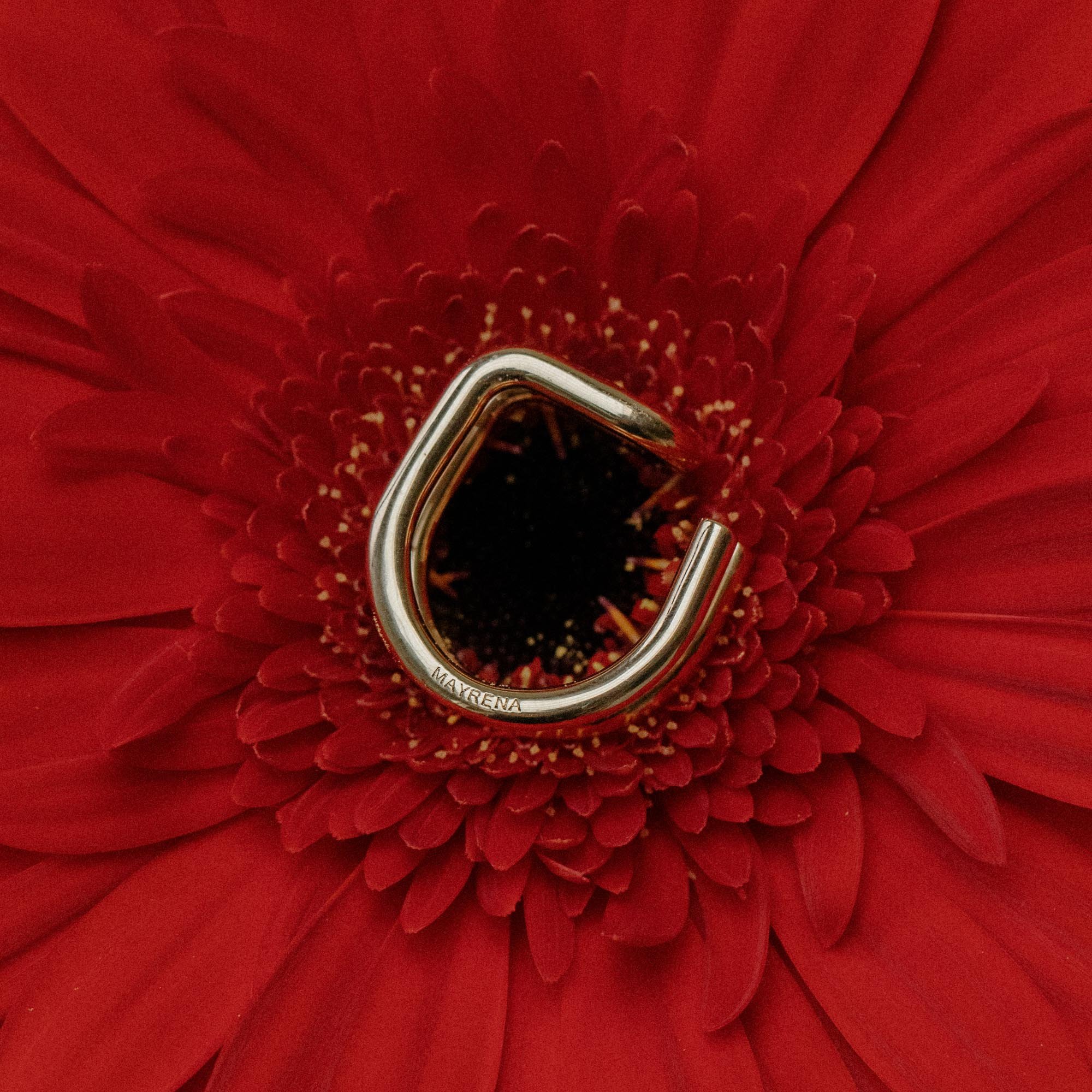 Adjustable reversible ring, gold plated MAYRENA Silver