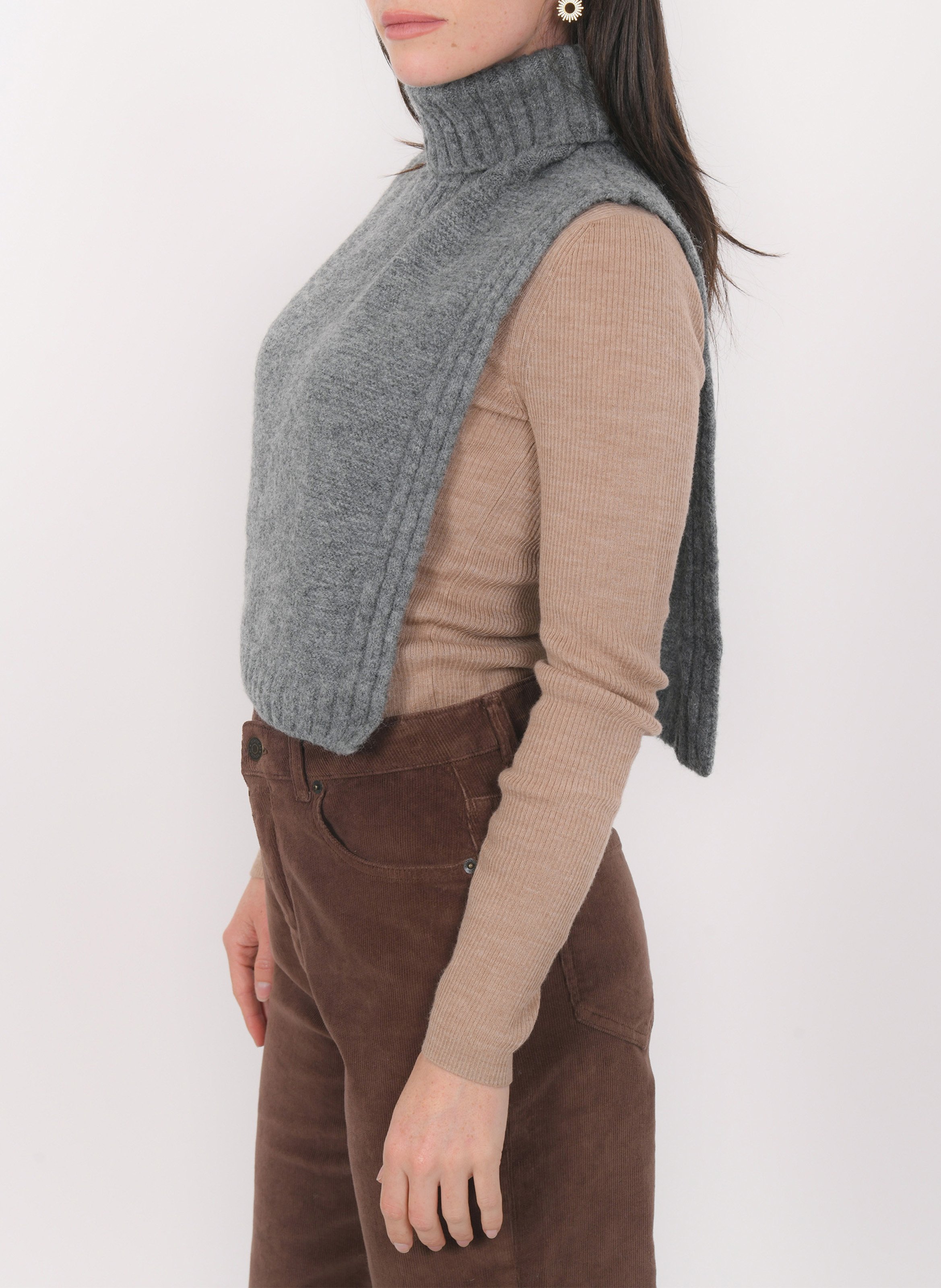 Col roulé amovible uni KOOKAI Gris