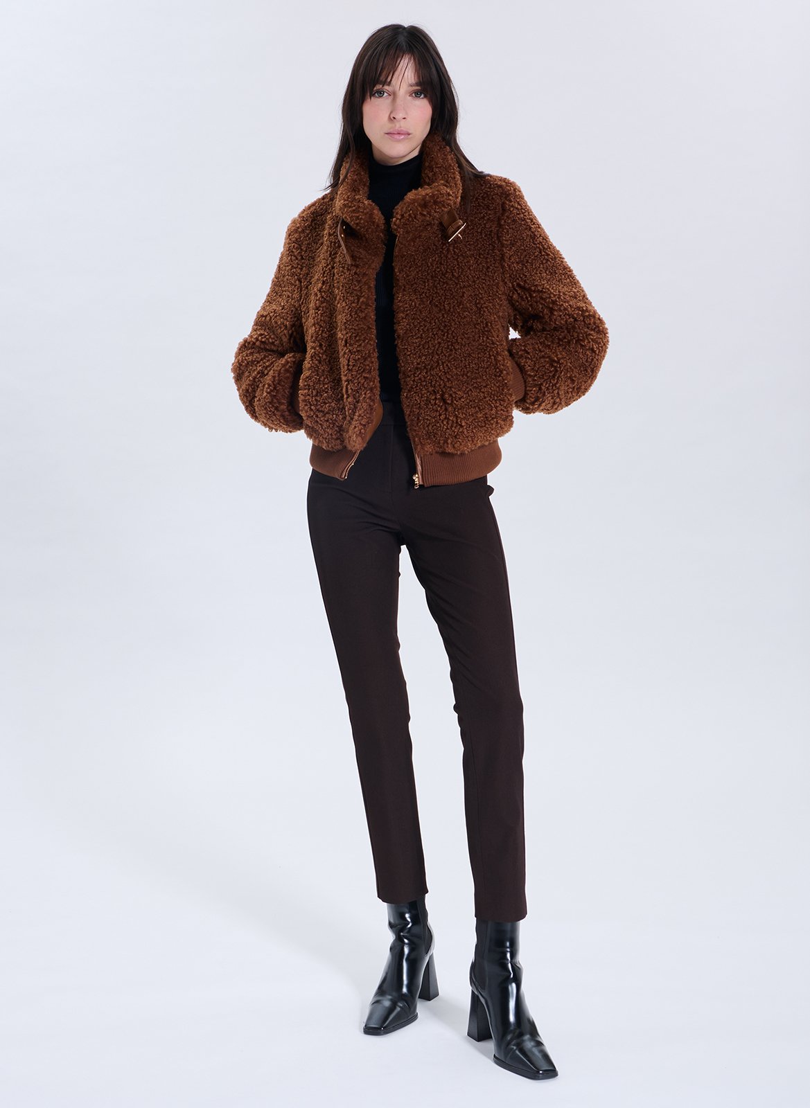 High-neck jacket ZAPA Brown