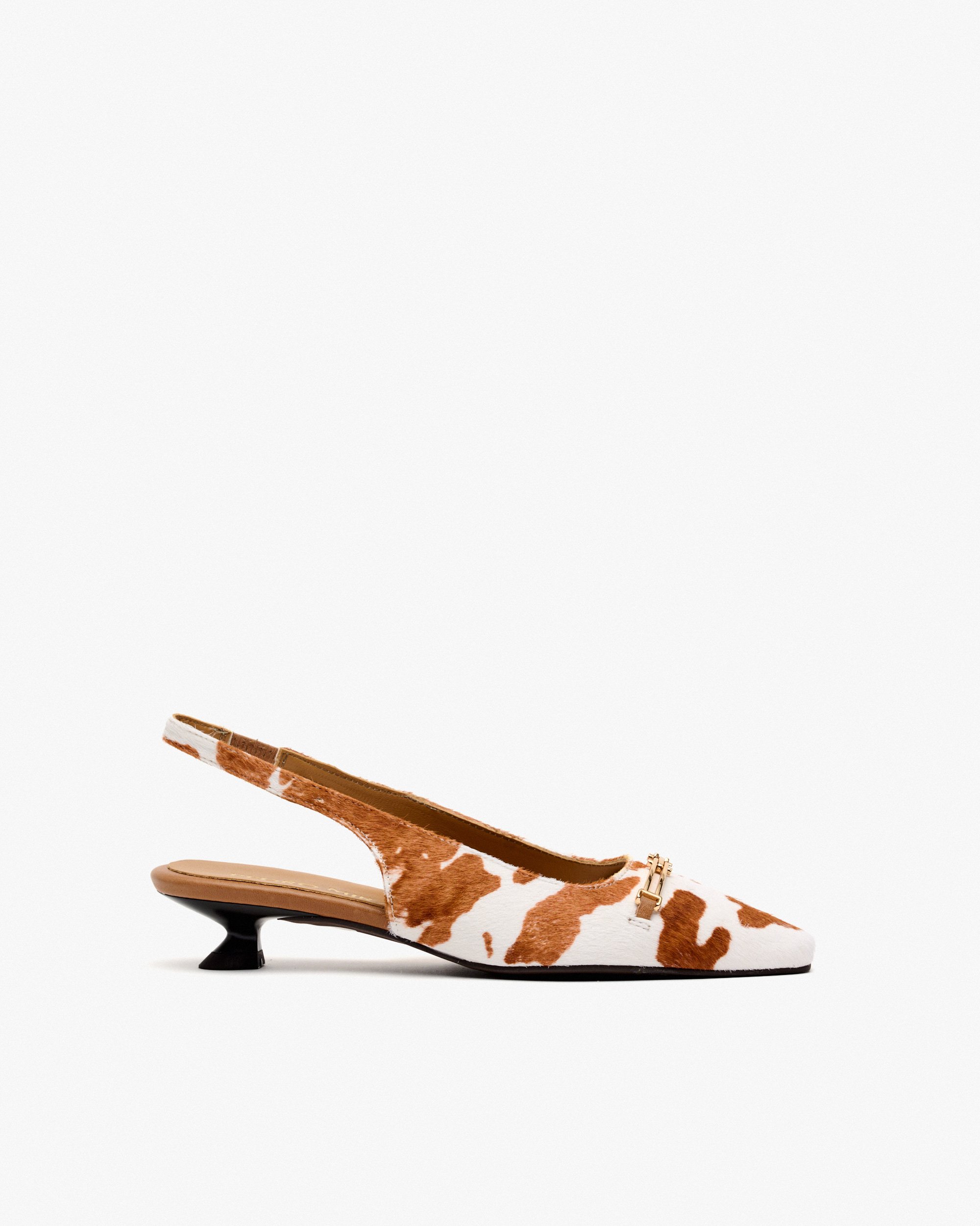 Black and white cow print fur pumps PEDRO MIRALLES Black