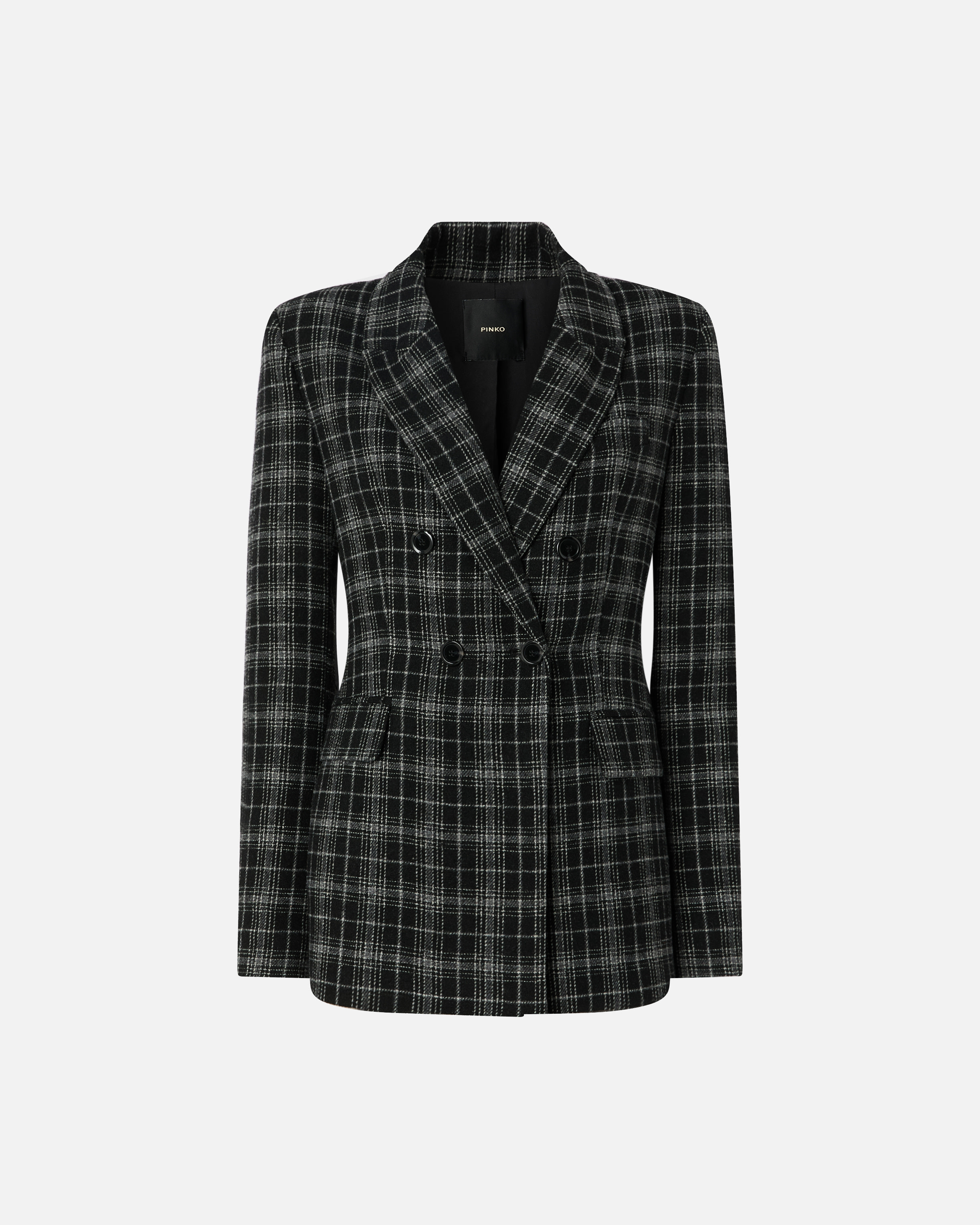 Checked double-breasted blazer PINKO Multicolored