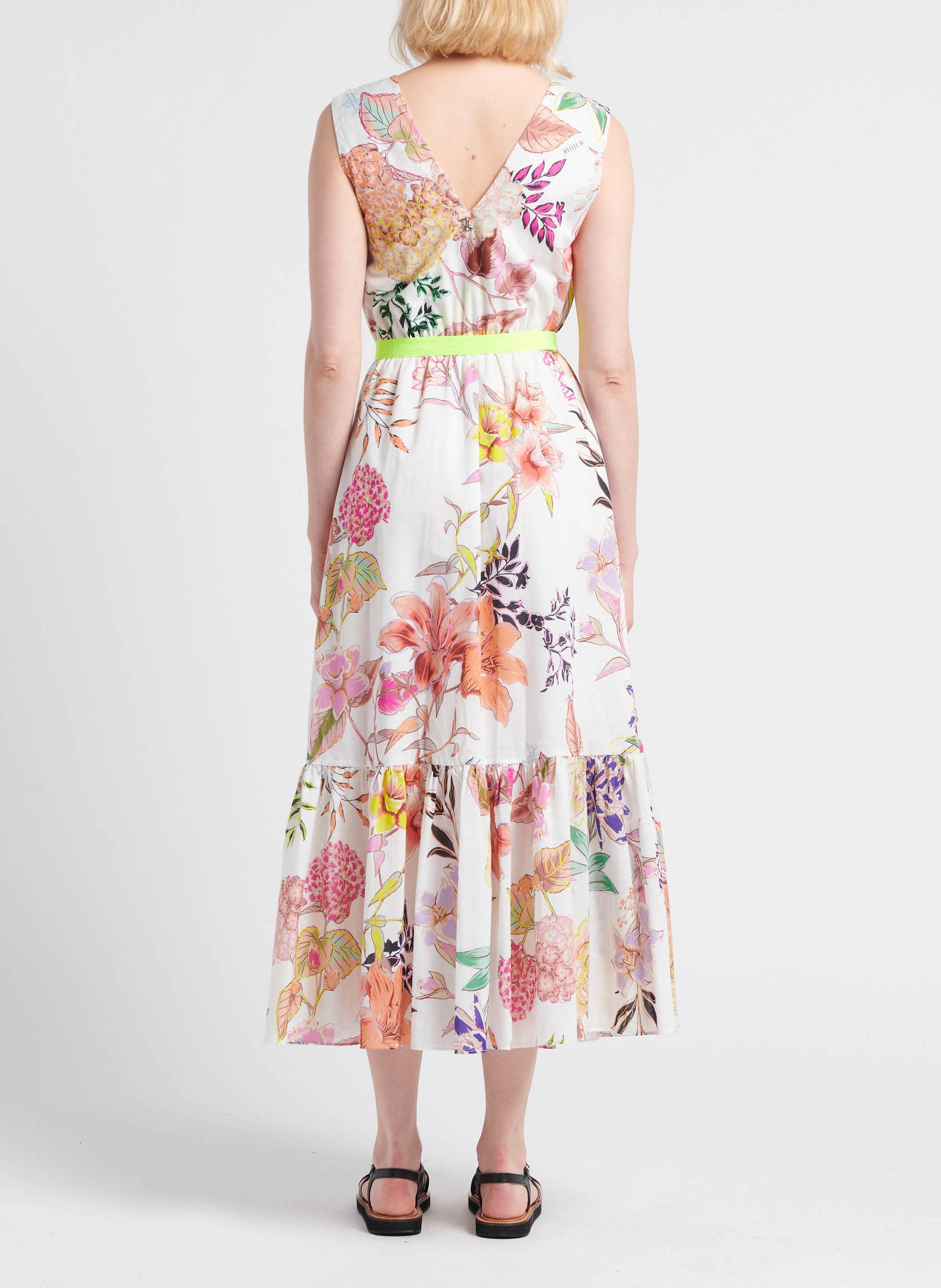 Robe longue évasé en coton imprimé TWINSET Multicolore