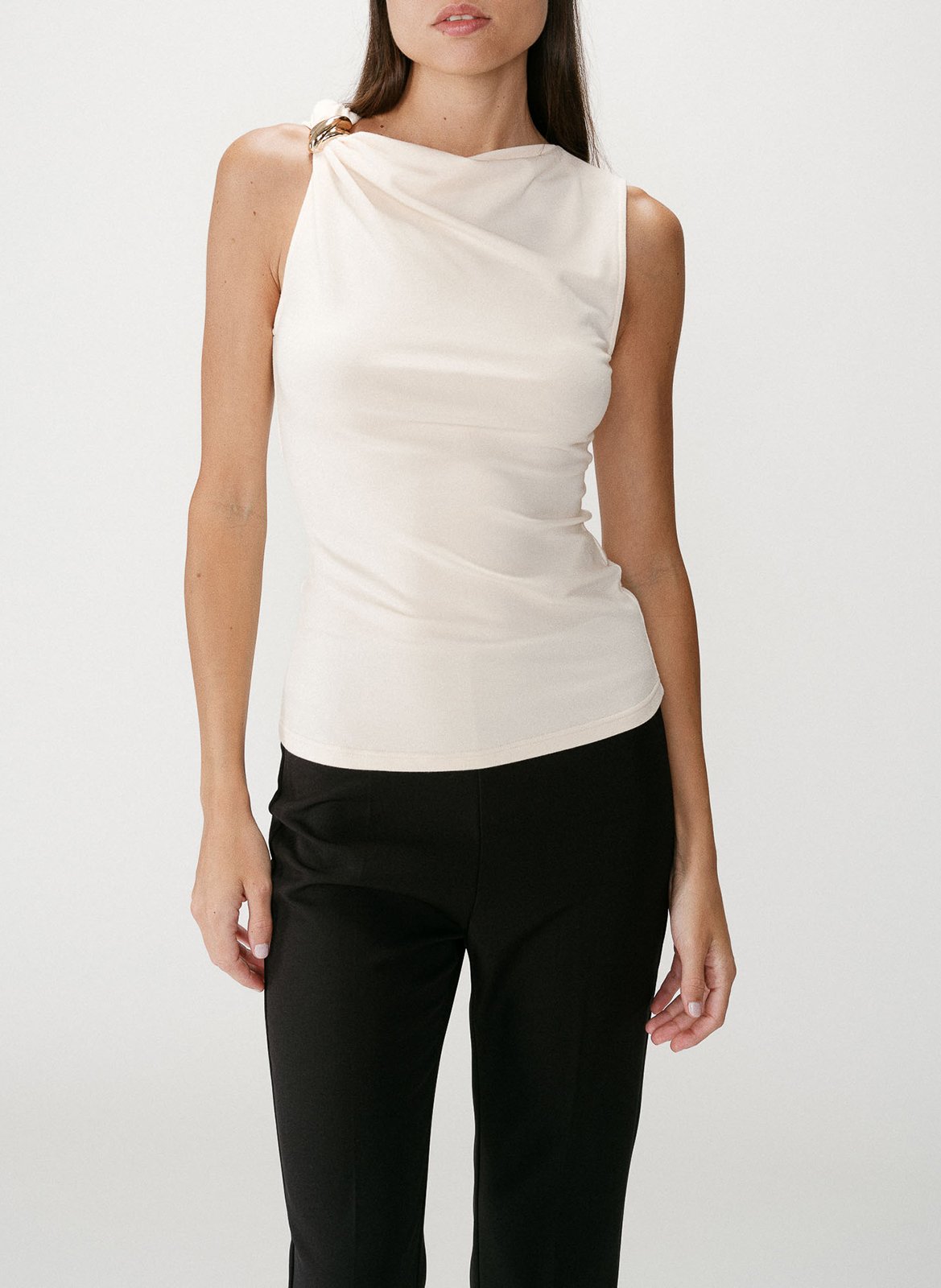 Rundhals-Top GRACE ET MILA Weiss