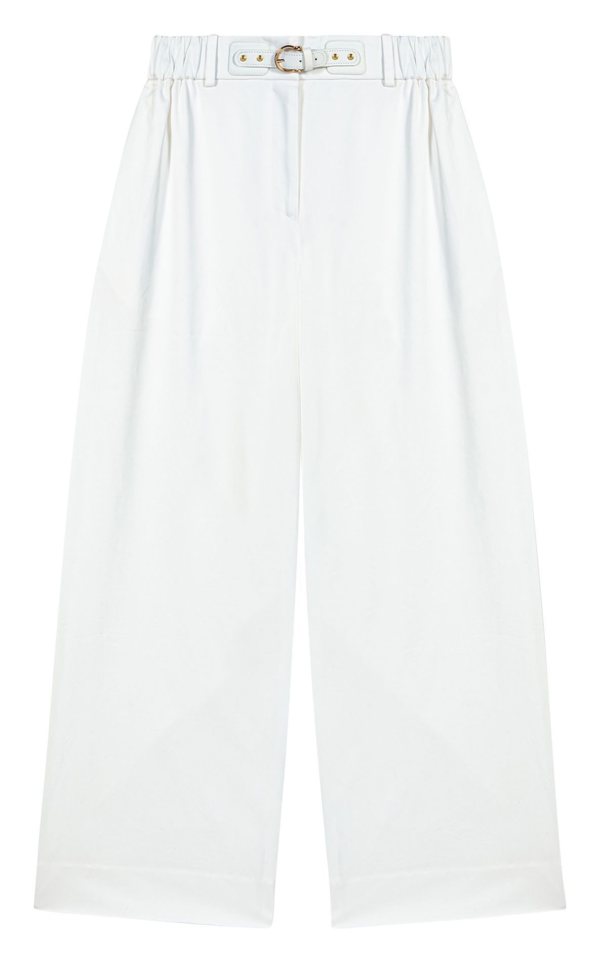 Wijde broek van katoen met hoge taille MAJE Wit