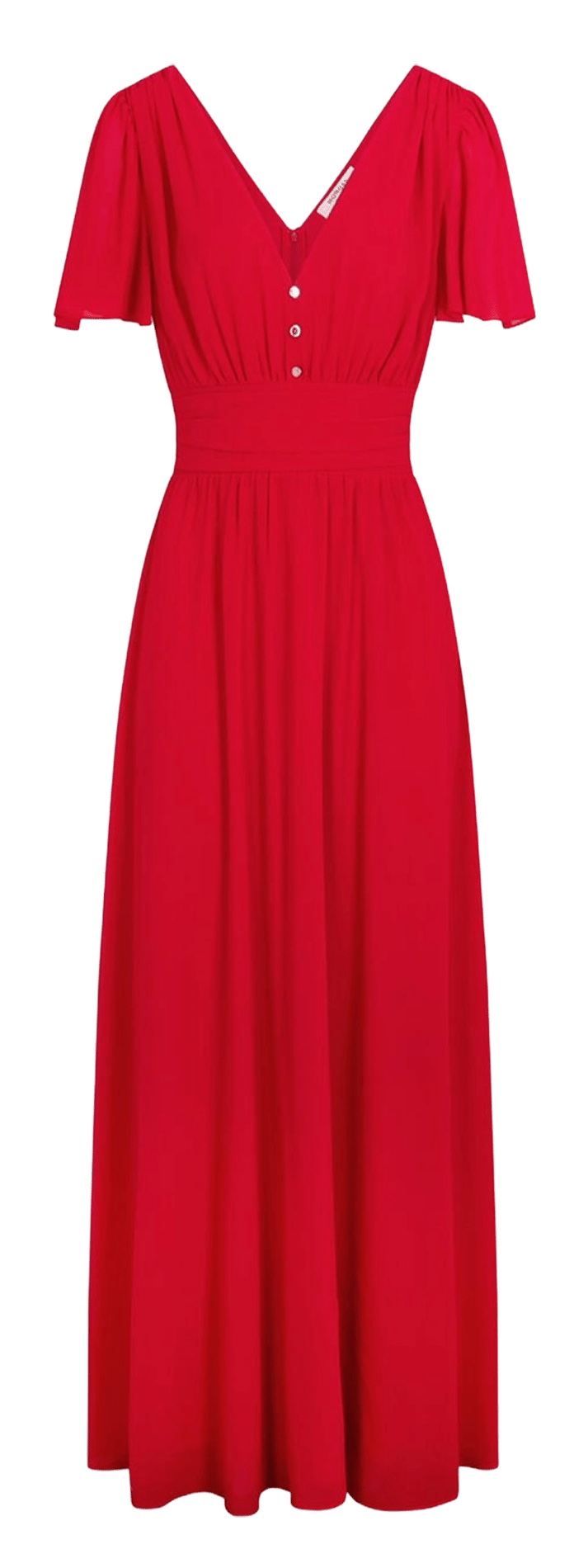 Long V-neck dress MORGAN Red