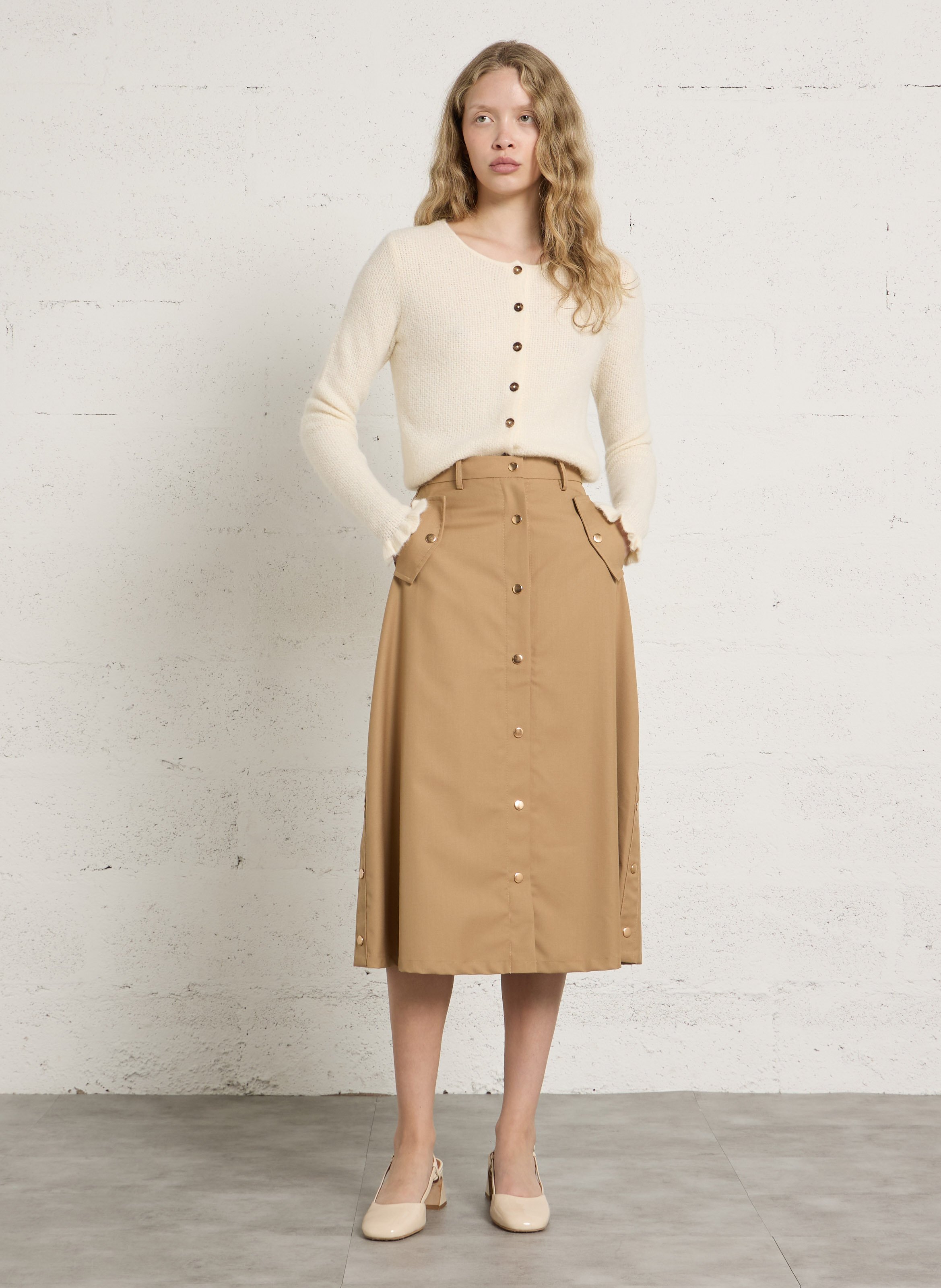 Halflange rok LA PETITE ETOILE Bruin