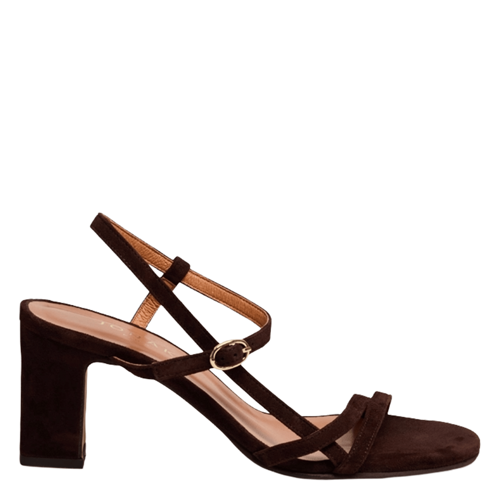 Sandales à talon en cuir velours JONAK Marron