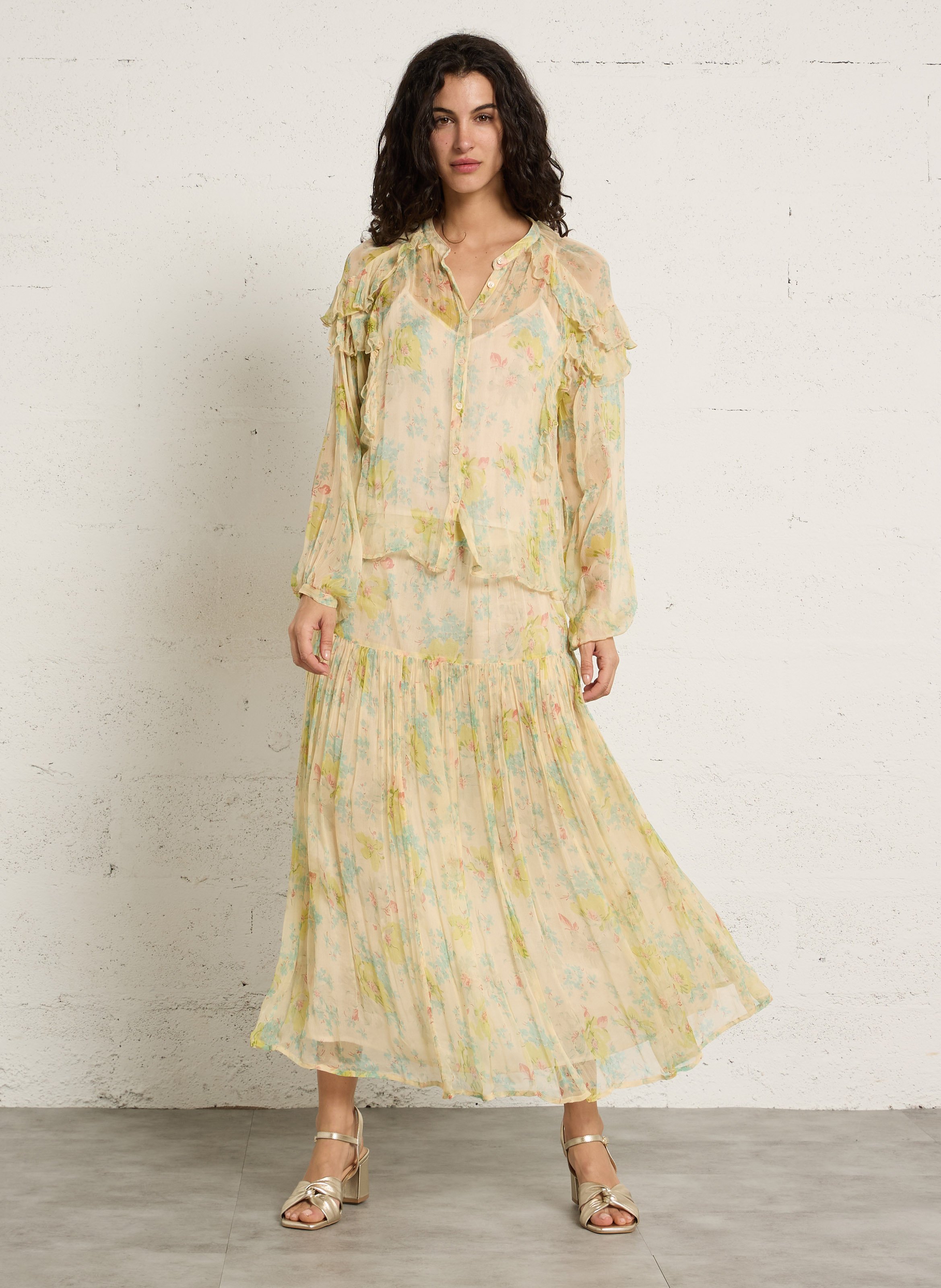 Weites Hemd mit Mao-Kragen und Print PETITE MENDIGOTE Mehrfarbig