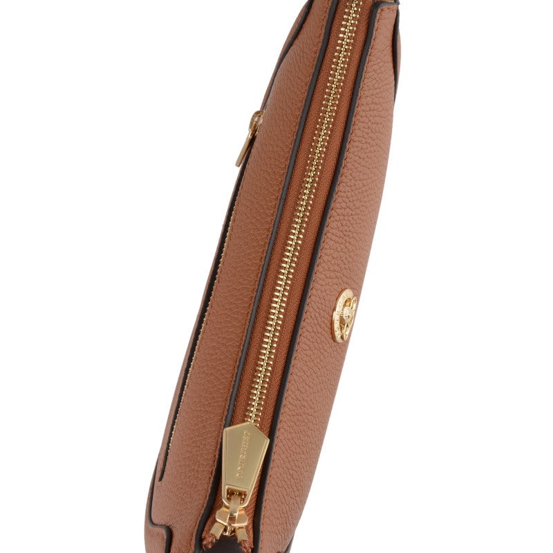 Calfskin leather shoulder bag Brown