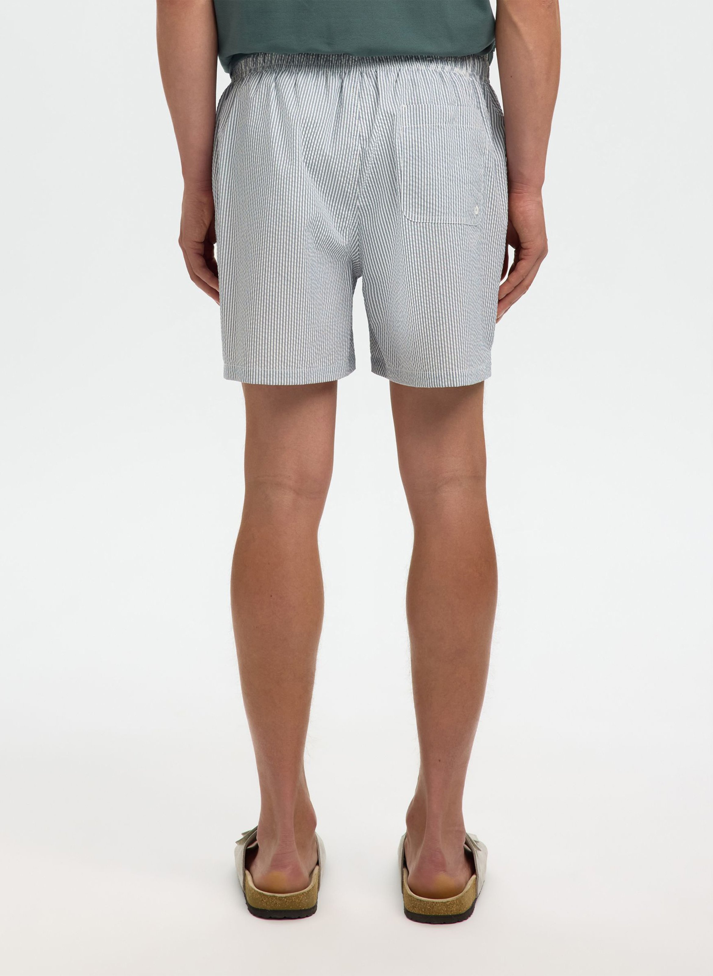 Badeshorts aus recyceltem Faser-Mix SELECTED Blau