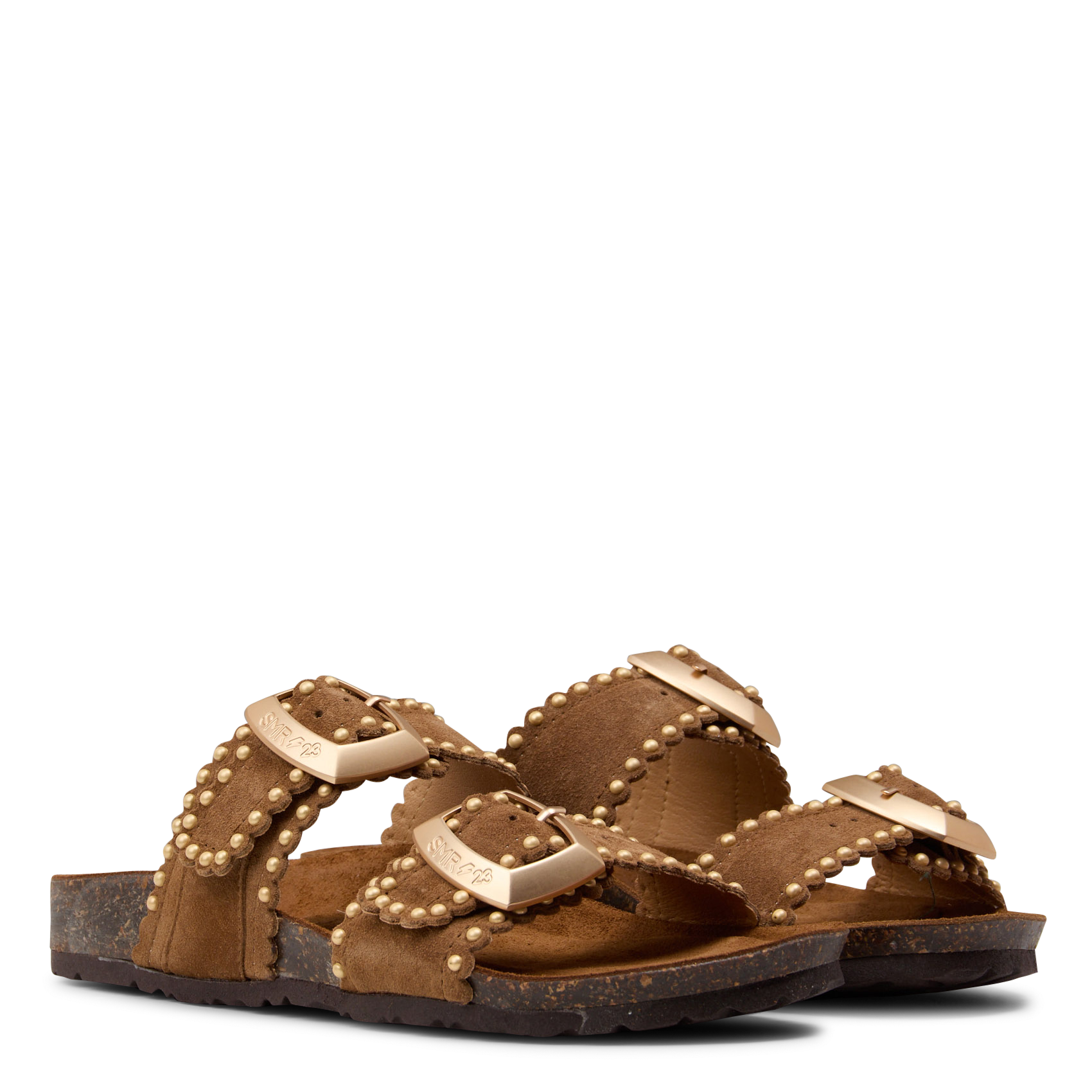 Sandales plates à brides en cuir SEMERDJIAN - SMR Marron