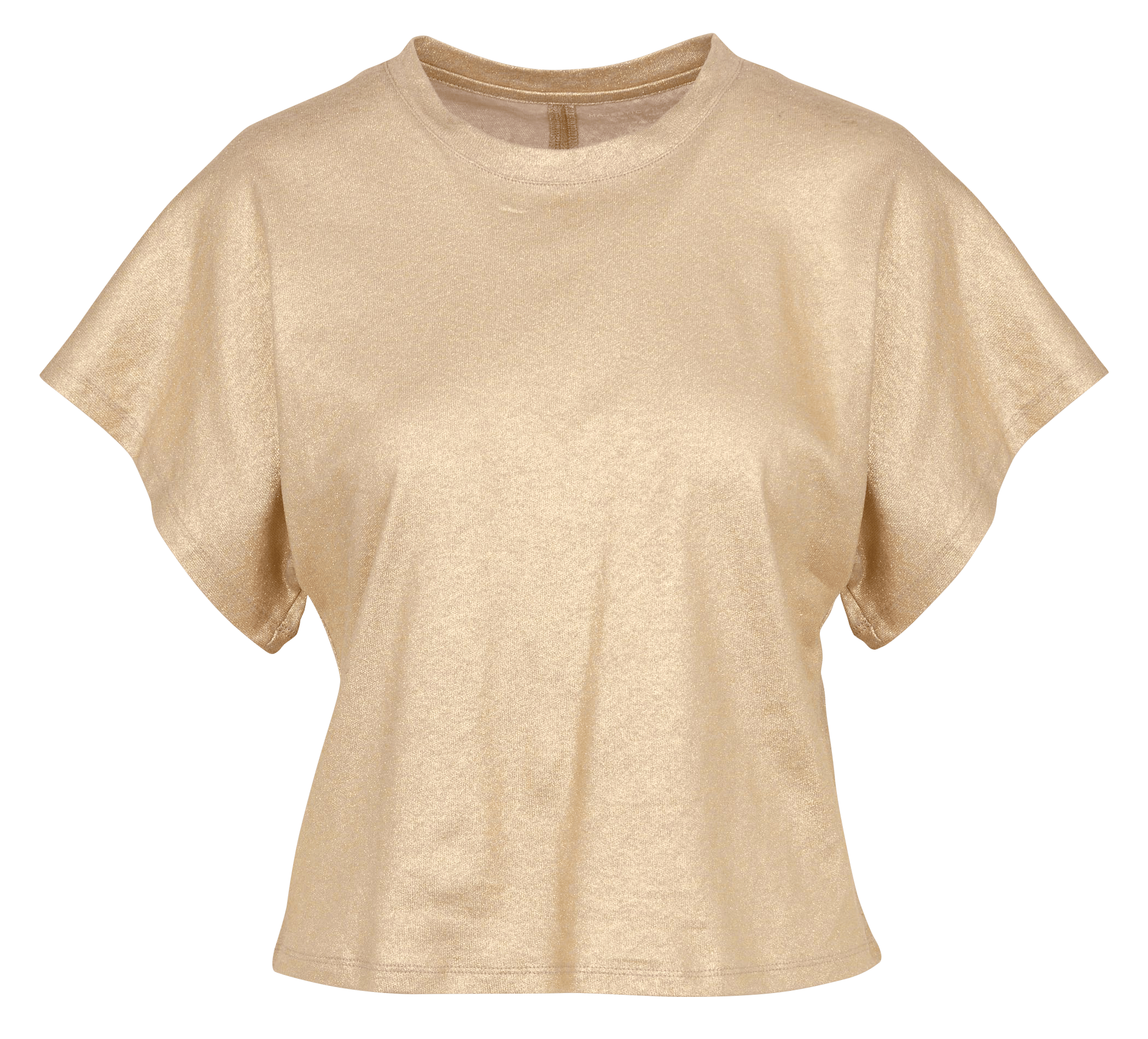 Eng anliegendes T-Shirt mit Rundhalsausschnitt aus Baumwolle und Leinen. MAJESTIC FILATURES