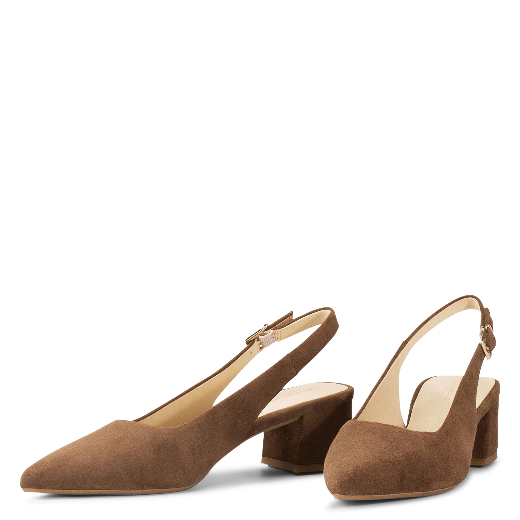 Flat leather mules VAGABOND Brown