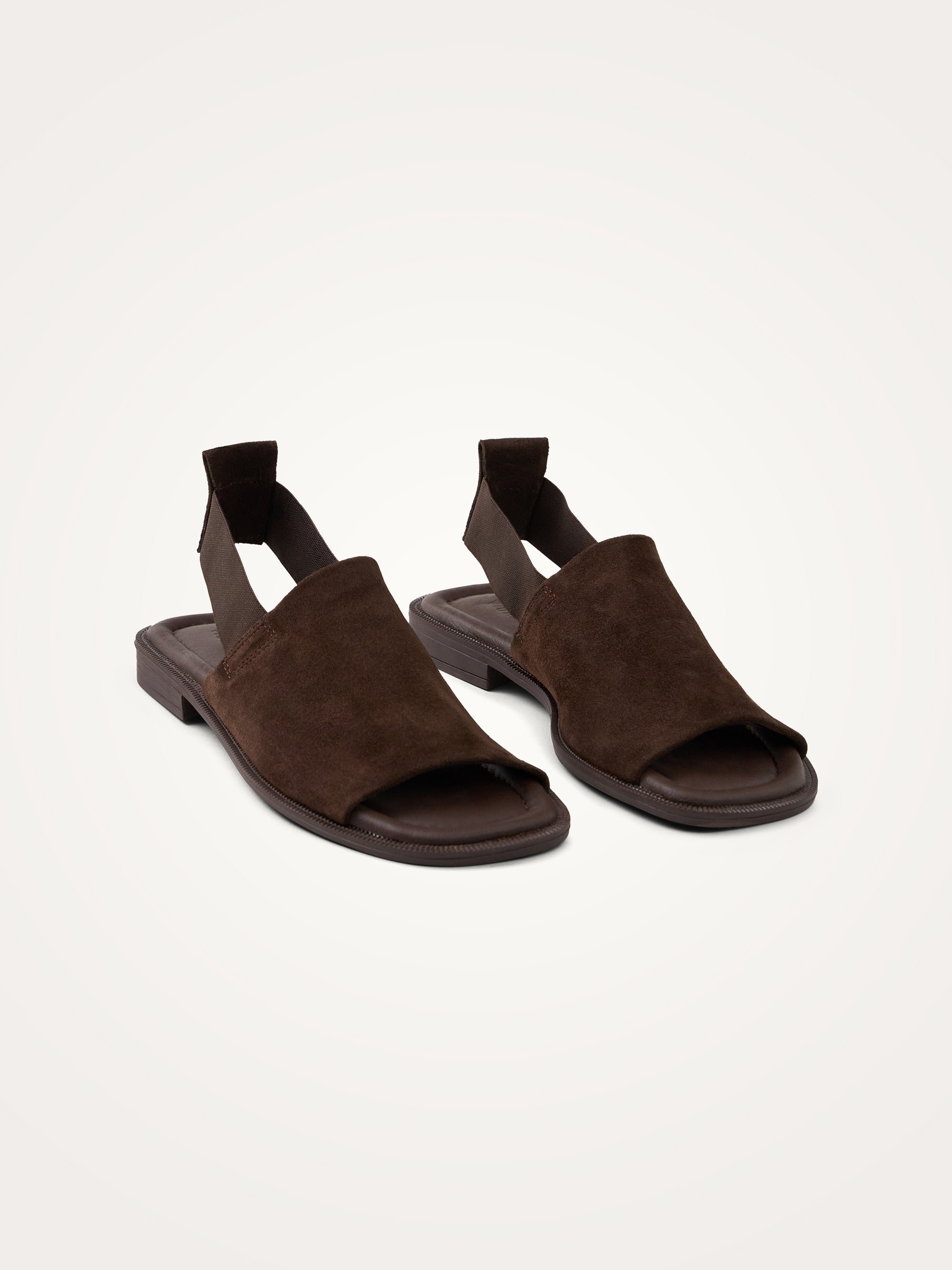 Suede mules with elastic strap VANESSA WU Brown