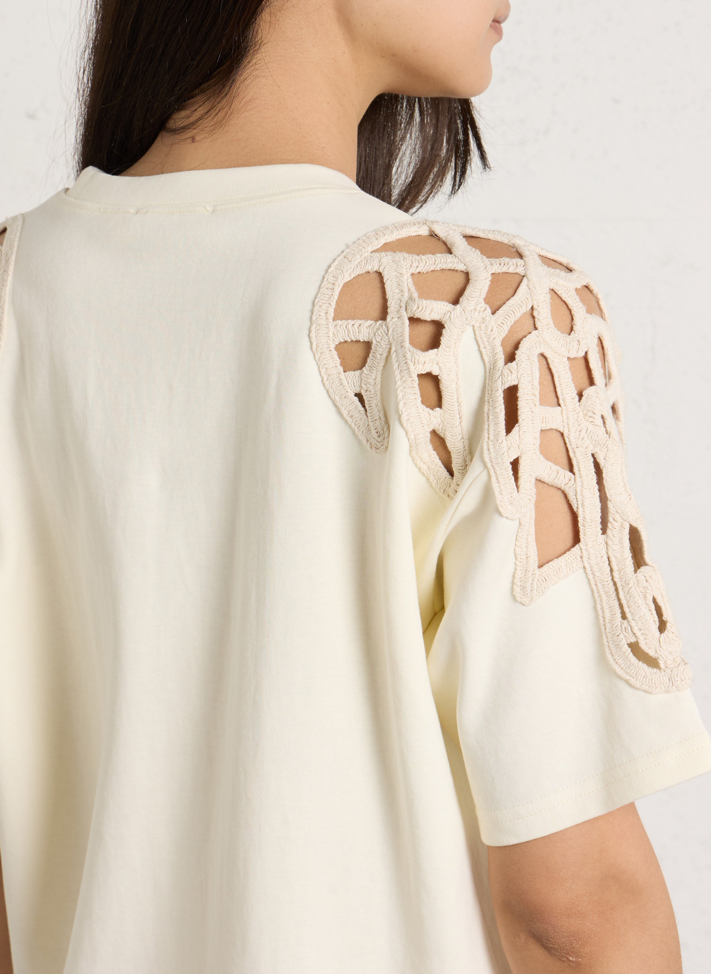 T-shirt ample col rond en coton mélangé LA PETITE ETOILE Blanc