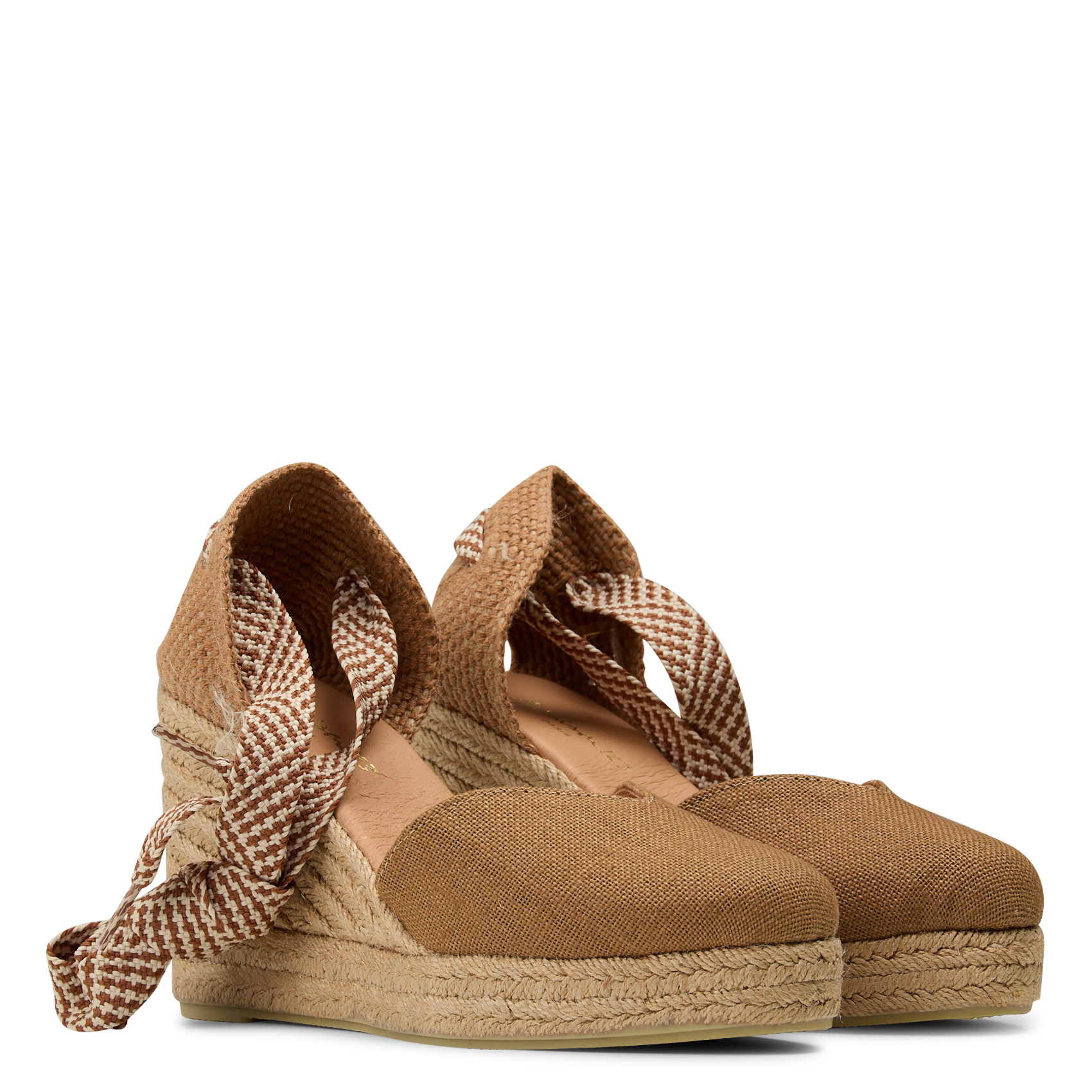 Espadrilles compensées en coton MAISON 123 Beige
