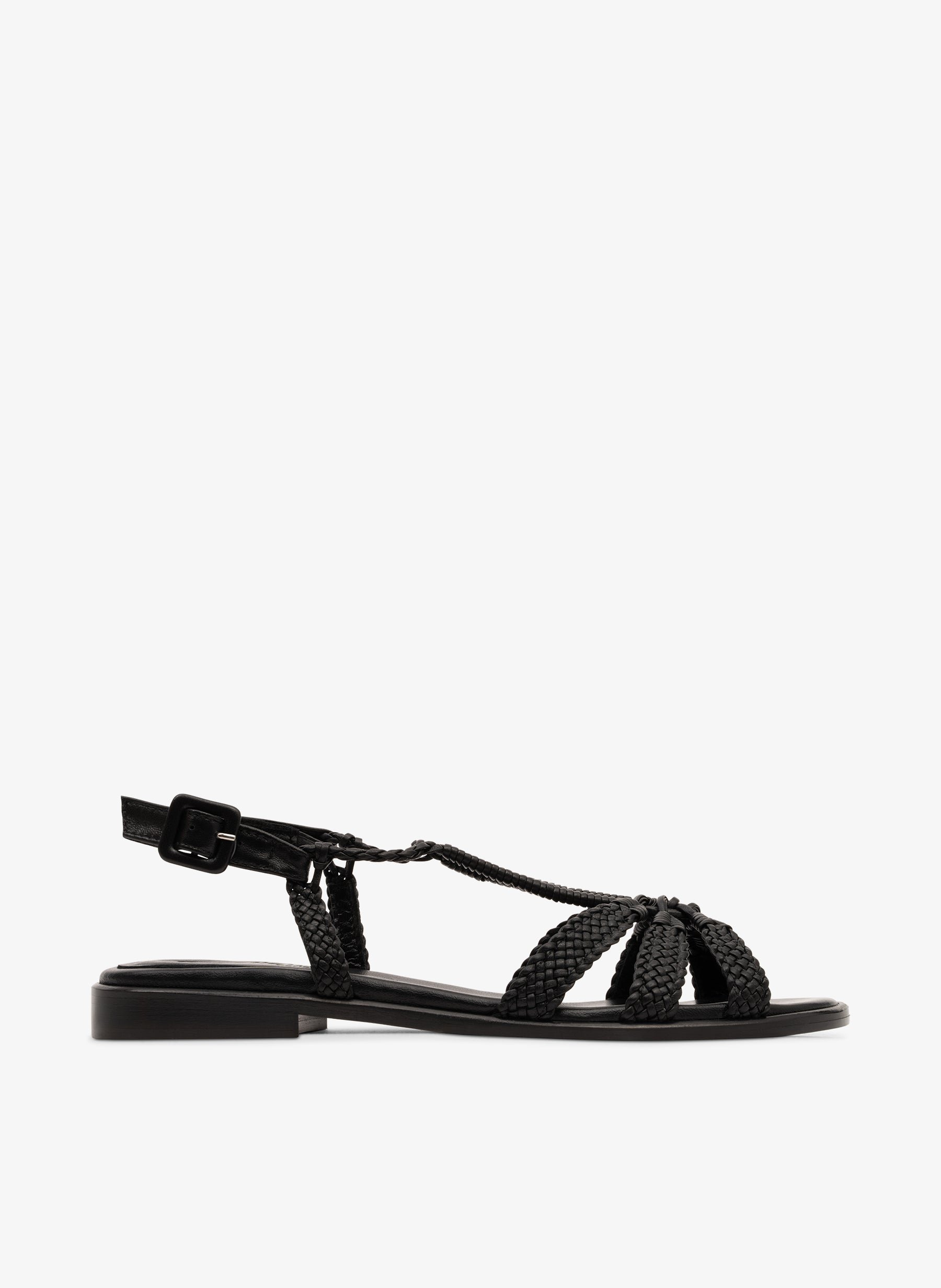 Sandales en cuir nappa noir PARALLELE PARIS Noir