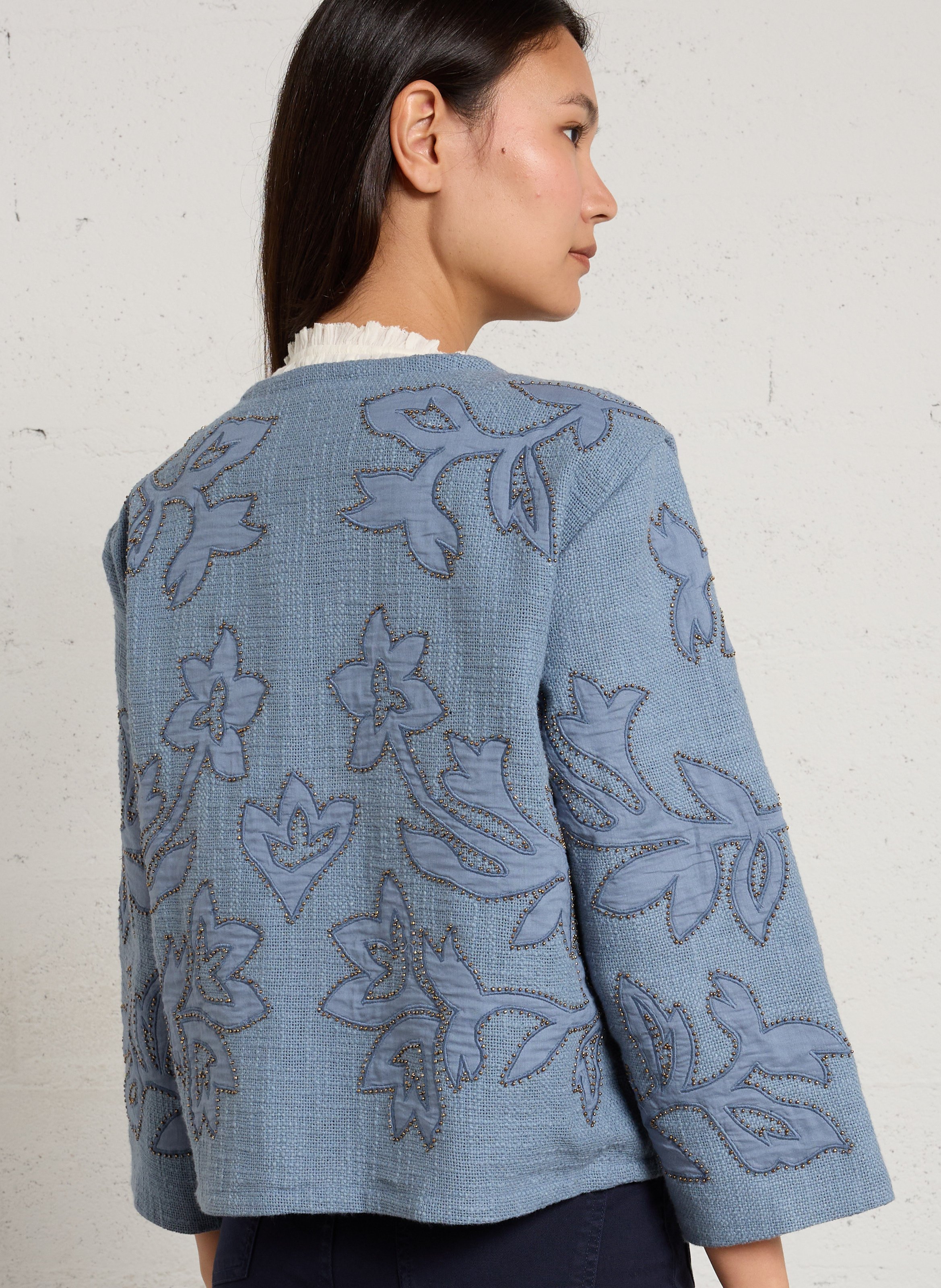 Recht, katoenen jasje MAISON 123 Blauw