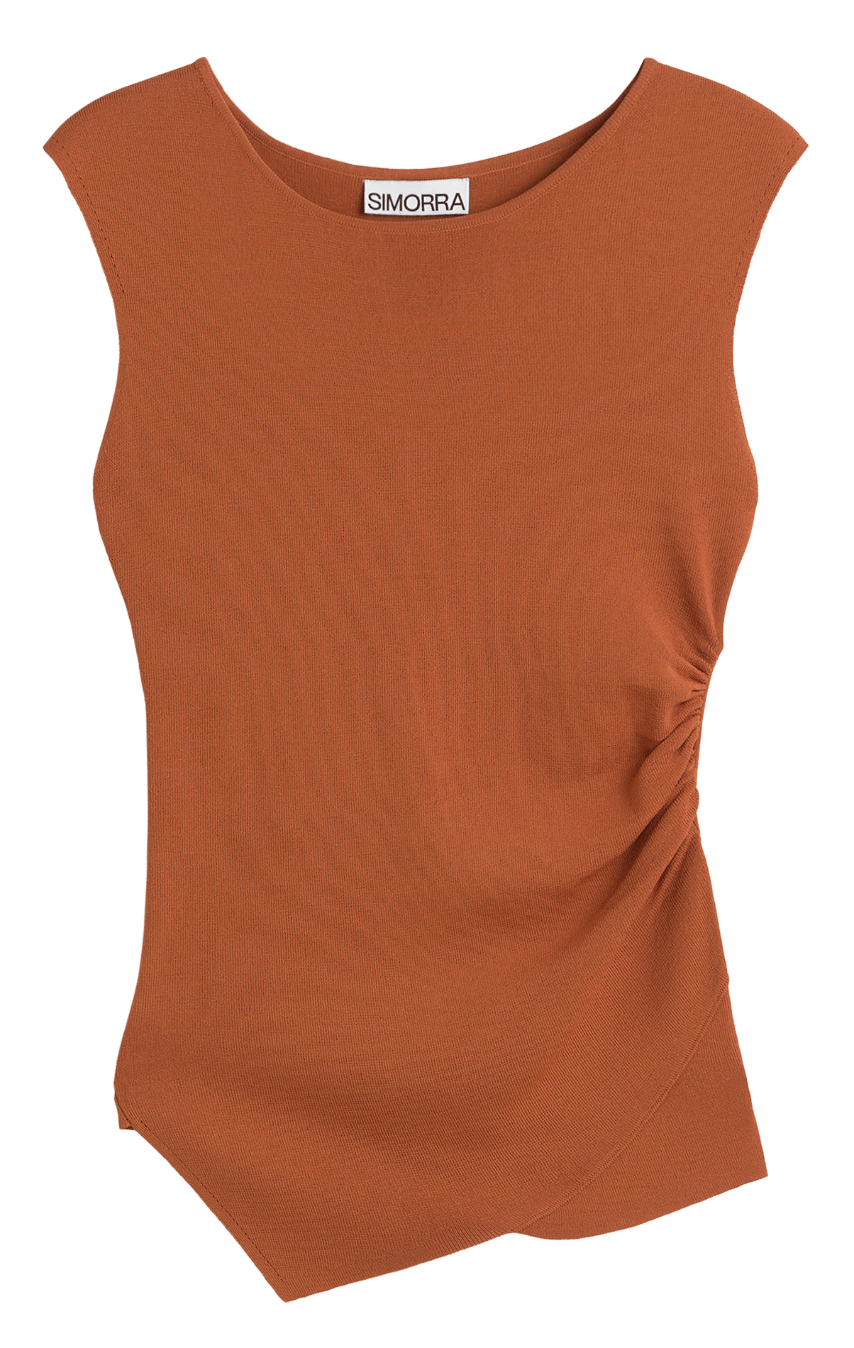 Gerade geschnittenes Rundhals-Top aus Strick SIMORRA Orange