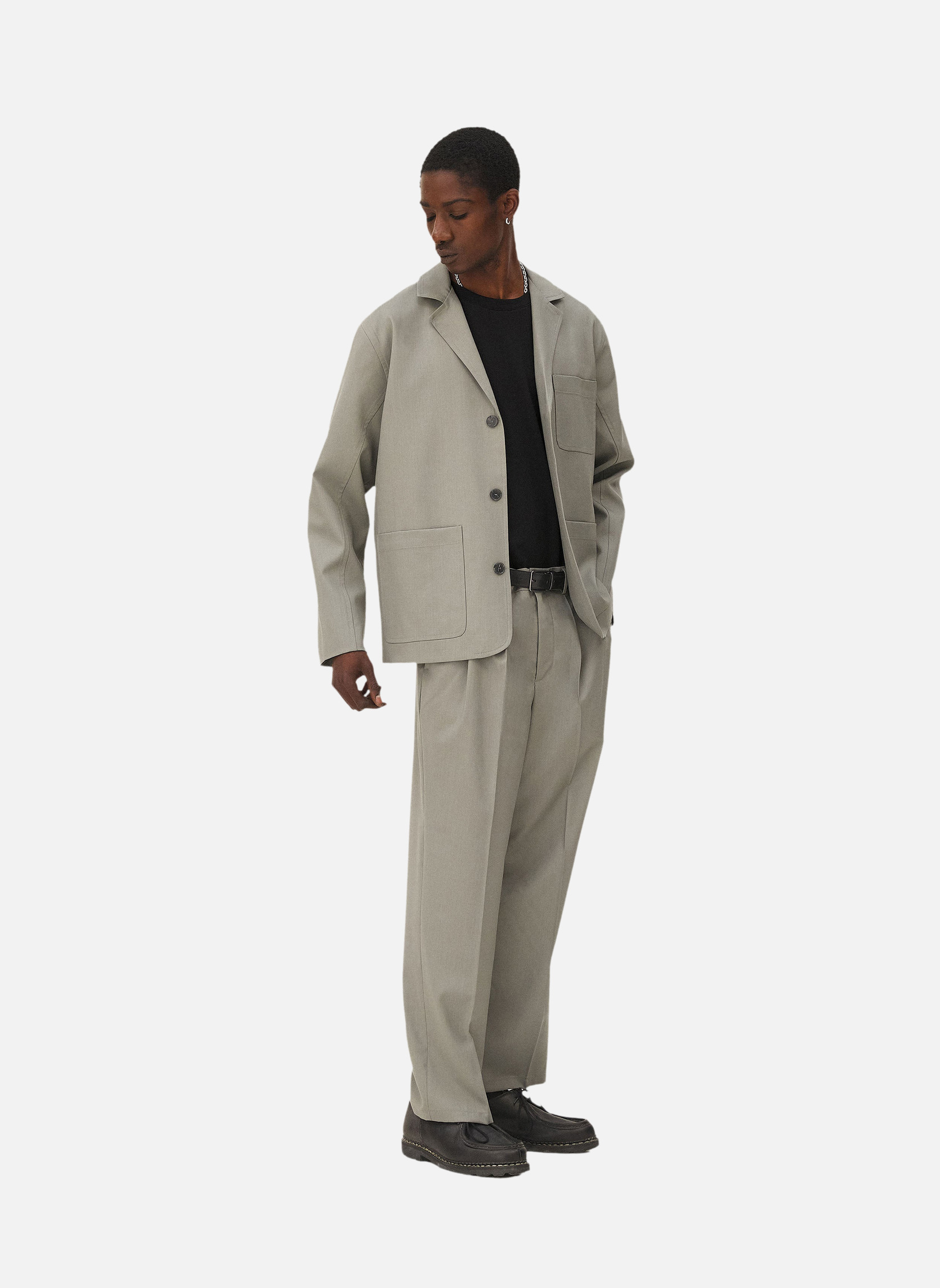 Pleated trousers Eucalyptus Noyoco Green