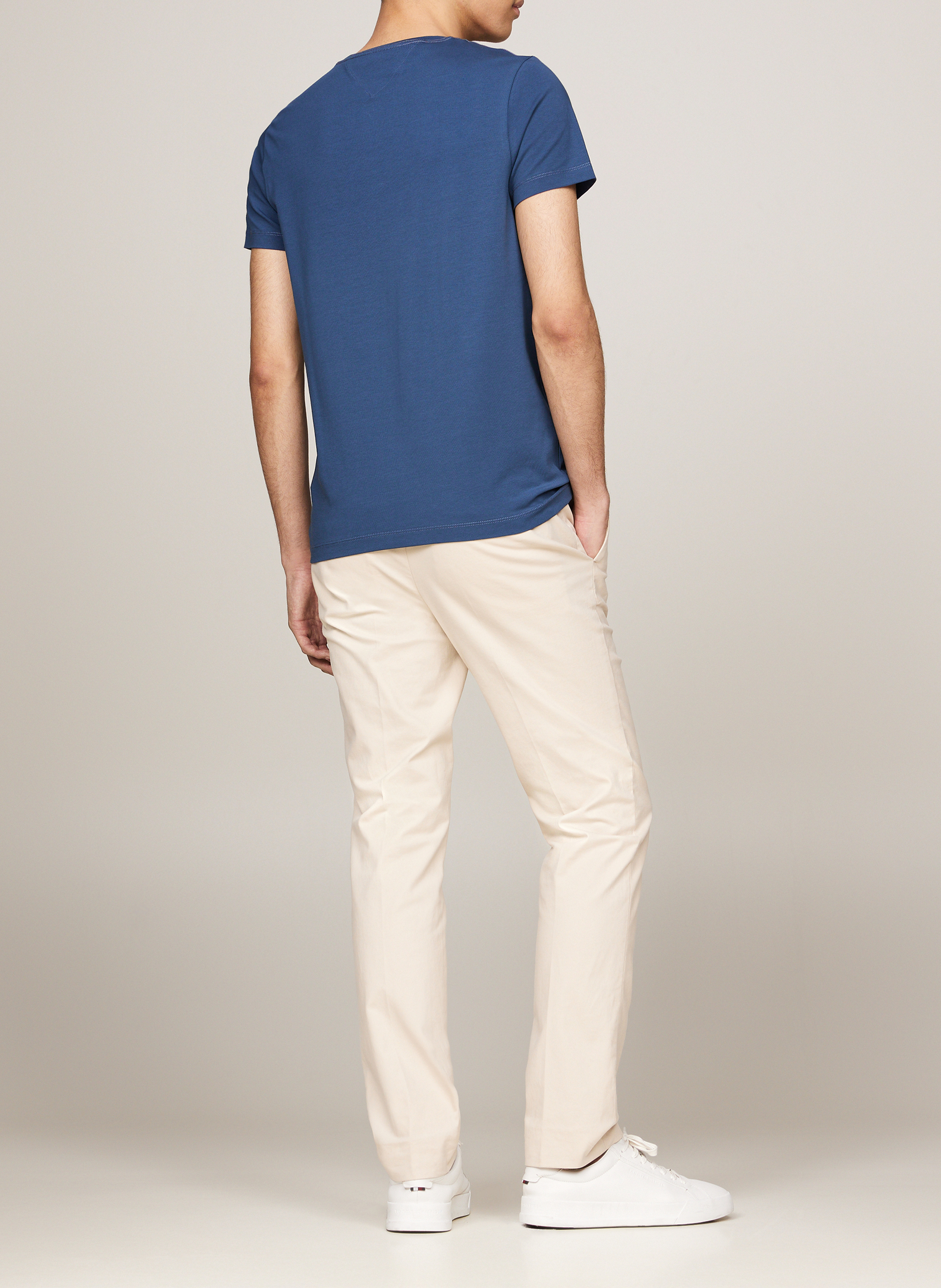 Rundhals-T-Shirt aus Bio-Baumwolle, Slim Fit TOMMY HILFIGER Blau