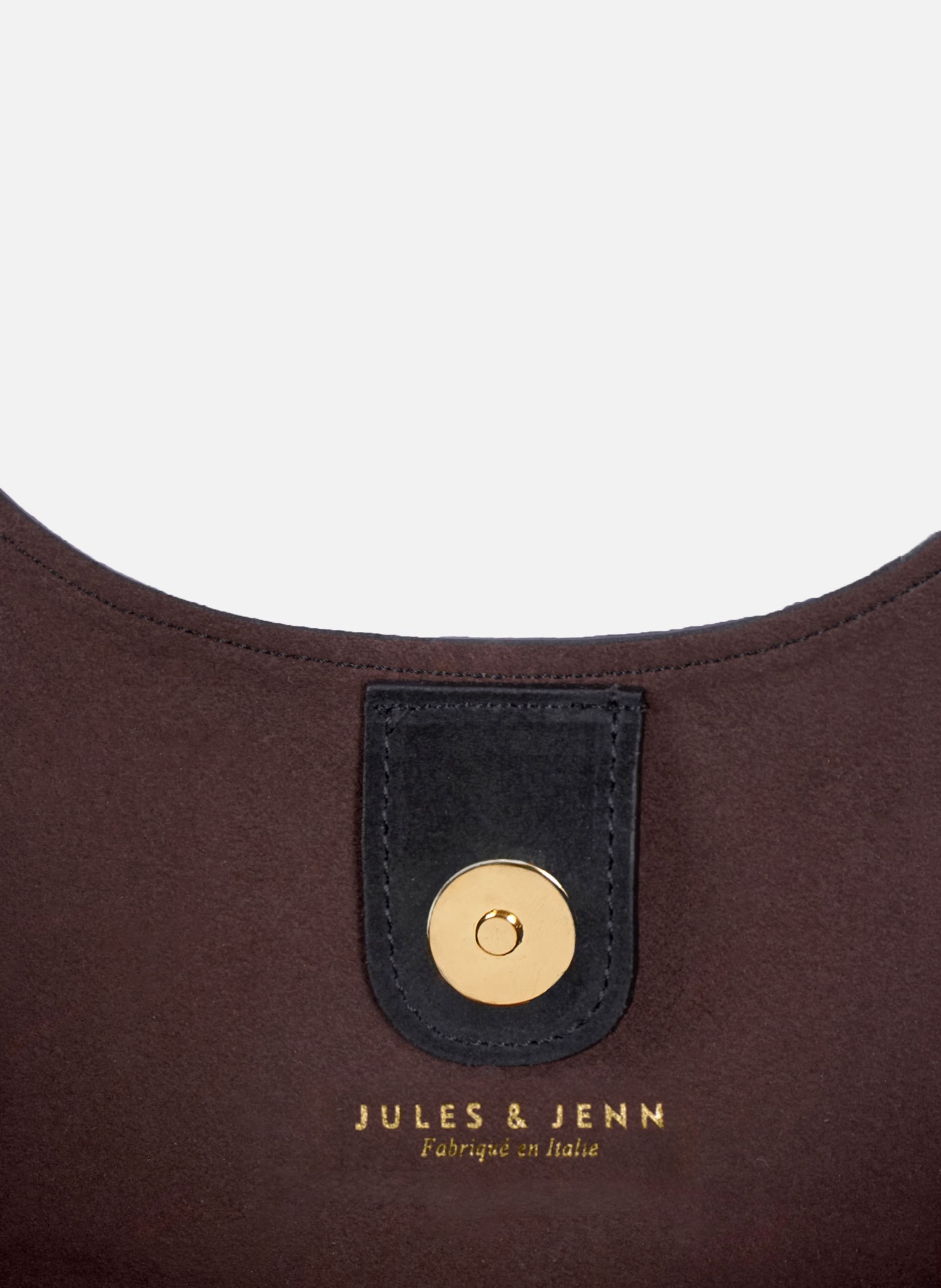 Sybil Tote Bag in Leather and Suede JULES & JENN Black