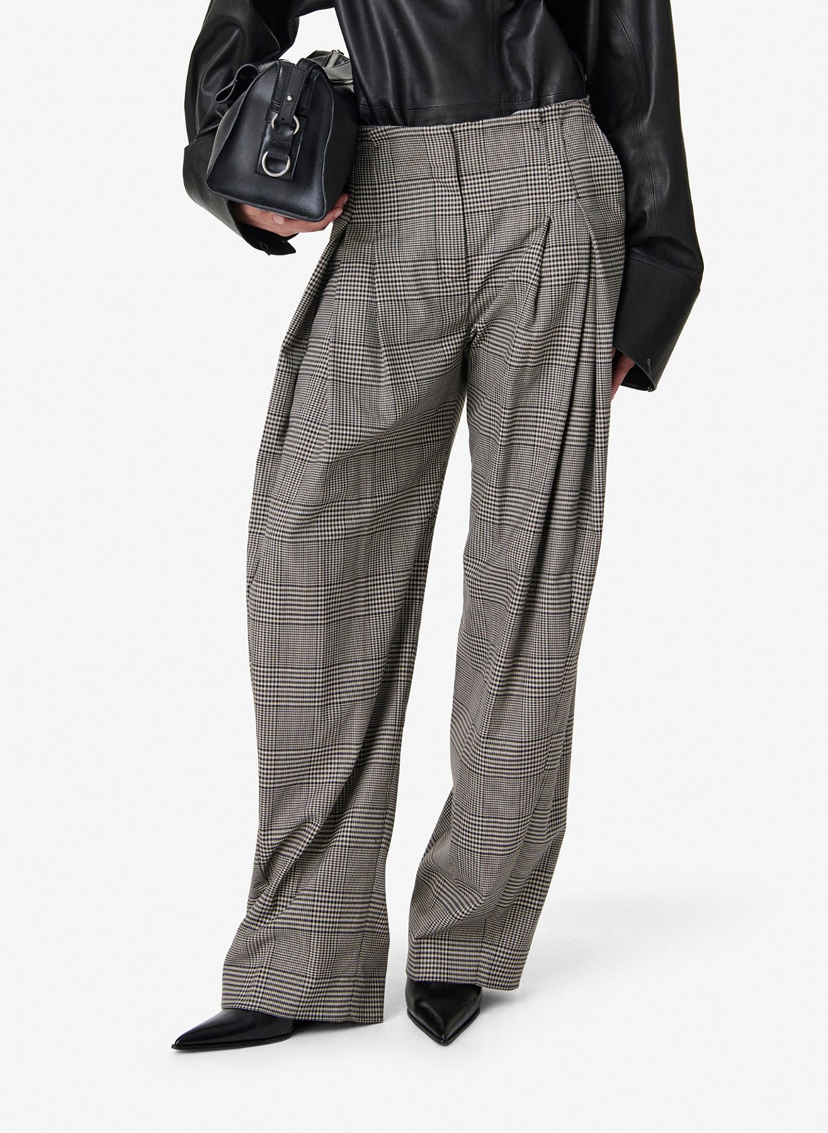 Pantalon à carreaux IRO Marron