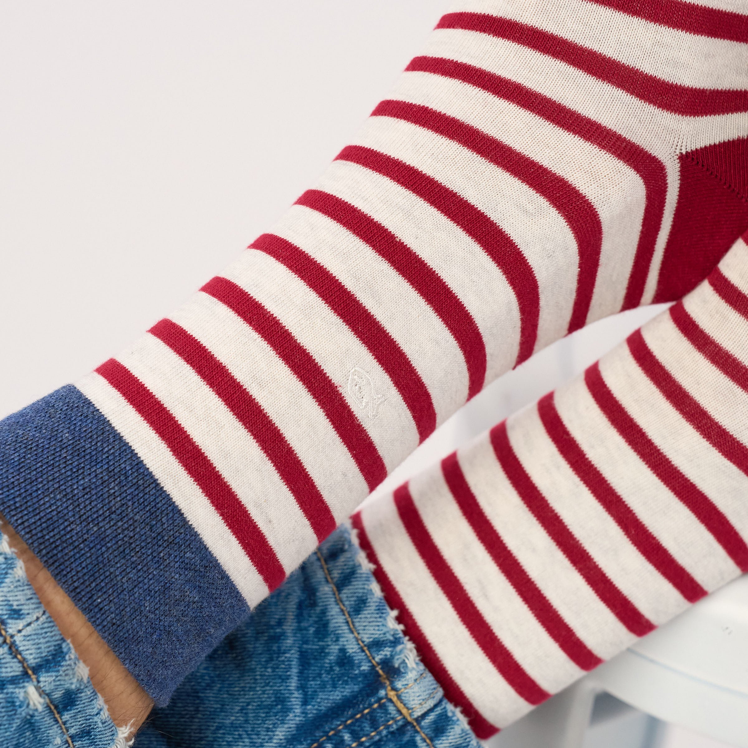 Combed Cotton Socks with Wide Stripes | Grey BILLYBELT Men